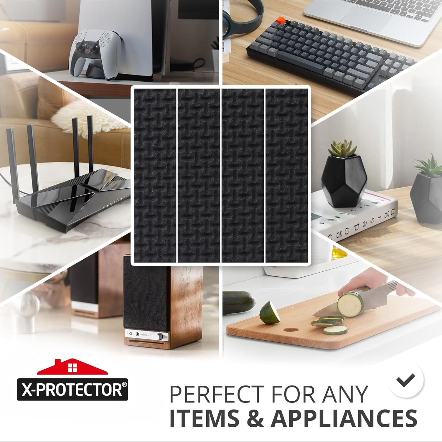 X-PROTECTOR Non Slip Furniture Pads – 12 Premium Furniture Grippers 3"! | Best SelfAdhesive Rubber Feet Furniture Feet – Ideal Non Skid Furniture Pad Floor Protectors – Keep Furniture in Place!