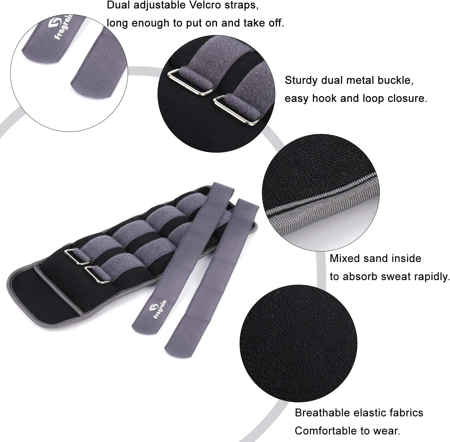 Ankle Weights for Women, Men and Kids - 1/2/3/4/6/8/10/12/15/20 LBS 1 Pair Strength Training Wrist/Leg/Arm Weight with Adjustable Strap for Jogging