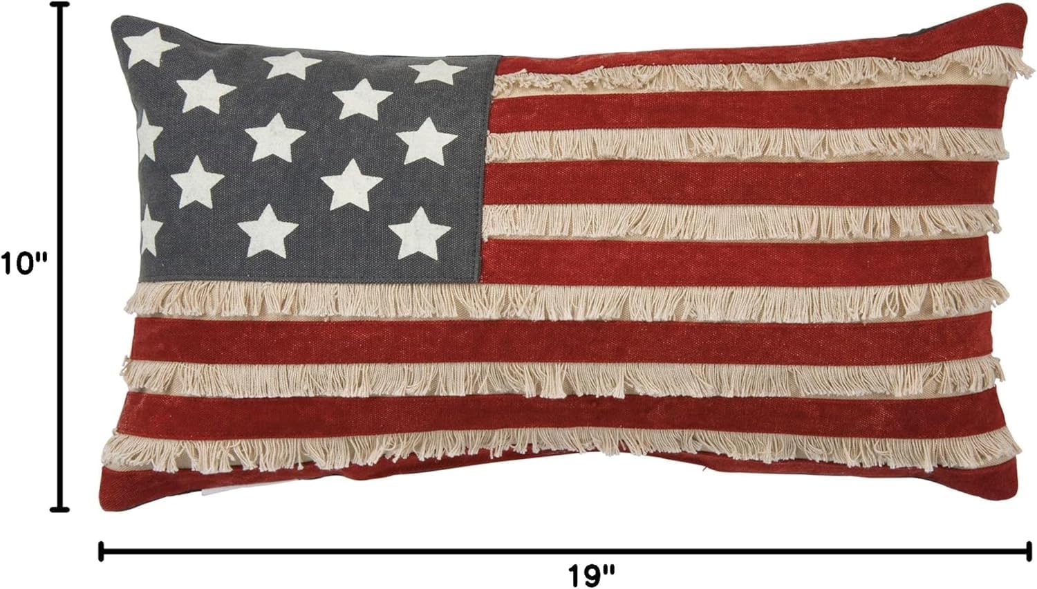 Primitives by Kathy 30505 Patriotic Throw Pillow, 19 x 10-Inch, American Flag