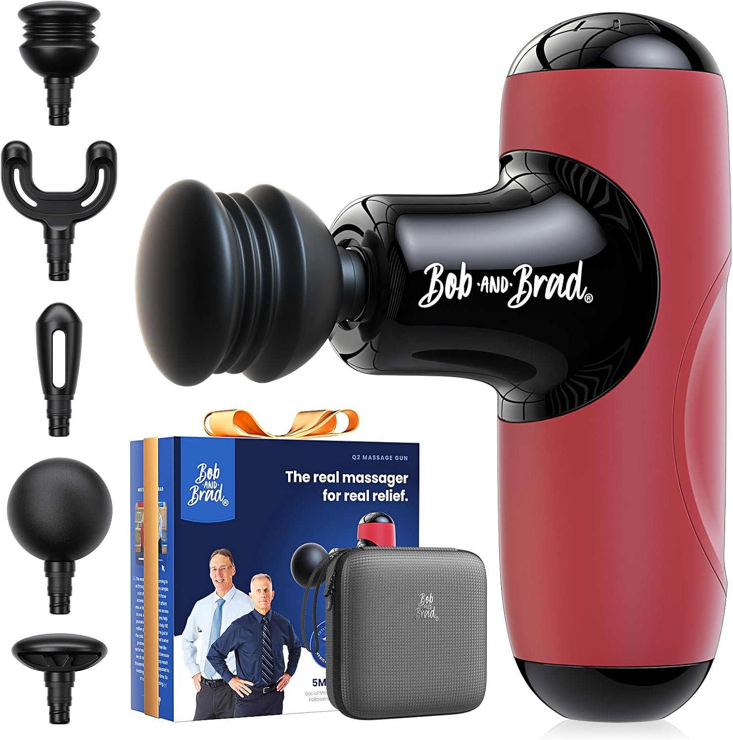 BOB AND BRAD Q2 Mini Massage Gun, Pocket-Sized Deep Tissue Massager Gun, Portable Percussion Muscle Massager Gun