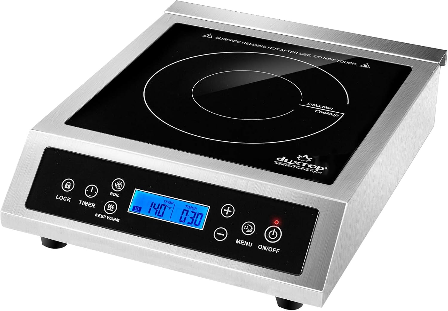 Duxtop Professional Portable Induction Cooktop, Commercial Range Countertop Burner, 1800 Watts Induction Burner with Sensor Touch and LCD Screen