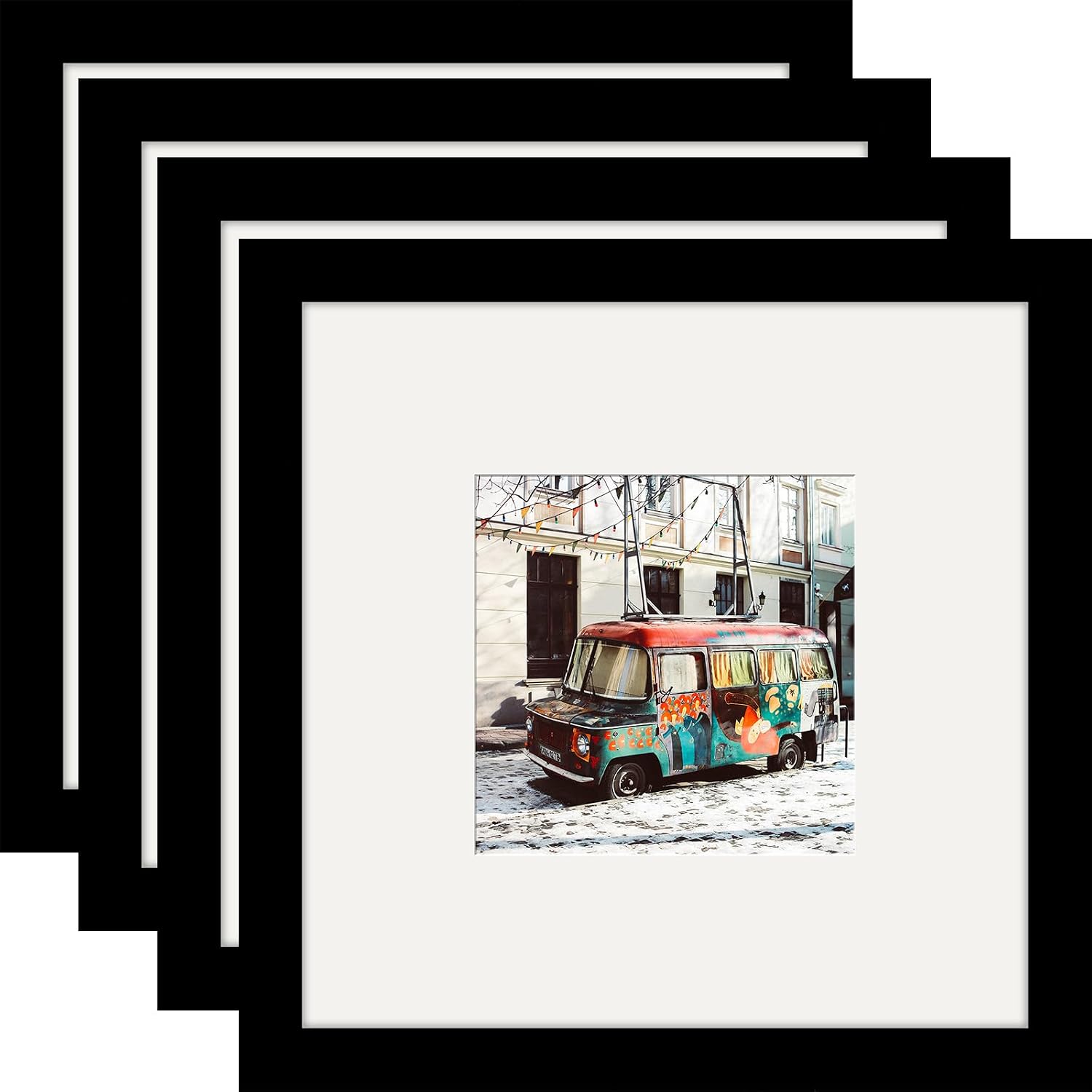 WUTL 8x8 Black Picture Frames Square