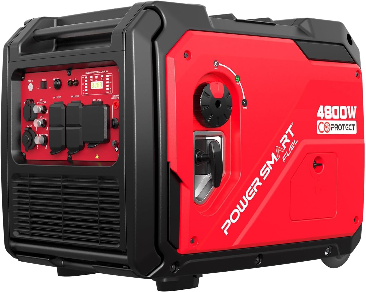 PowerSmart 4800W Portable Inverter Generator,Parallel Ready&Electric Start Super Quite Gas Powered,RV Ready with 30A Outlet, EPA & CARB Compliant for Home Backup, Camping,Portable Power Station