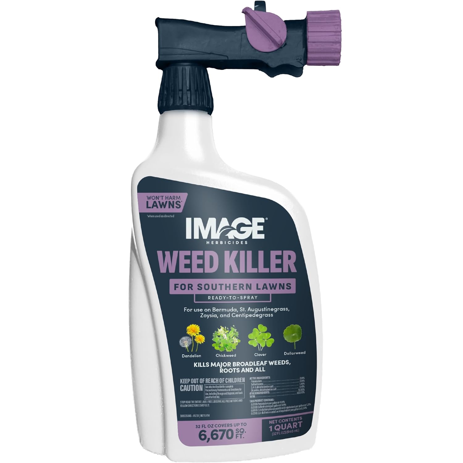 Image Herbicide Weed Killer for Southern Lawns RTS 32oz | Liquid weed killer, ready-to-spray, for St. Augustinegrass, Bermudagrass, Zoysiagrass