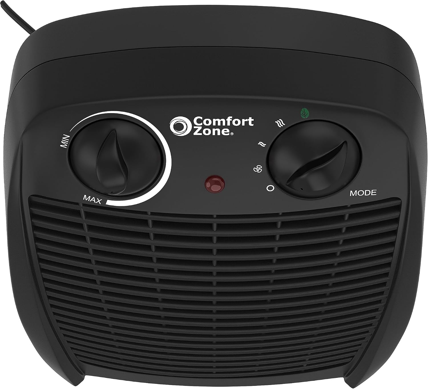 Comfort Zone Indoor Space Heater with Adjustable Thermostat, Fan Forced, Electric, Overheat Protection, Safety Tip-Over Switch, Energy Efficient