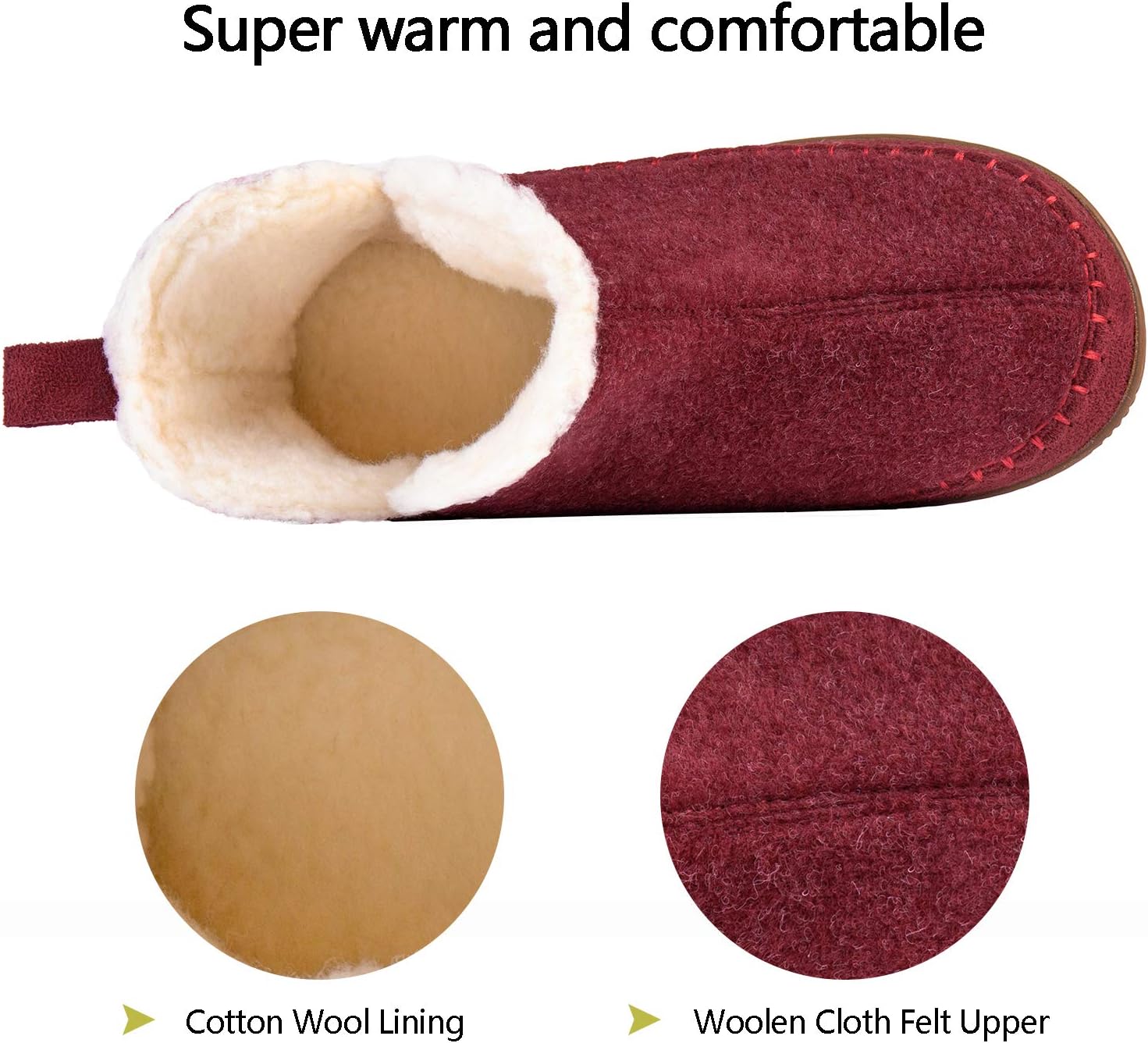 Zizor Women's Moccasin Bootie Slippers, Memory Foam House Shoes