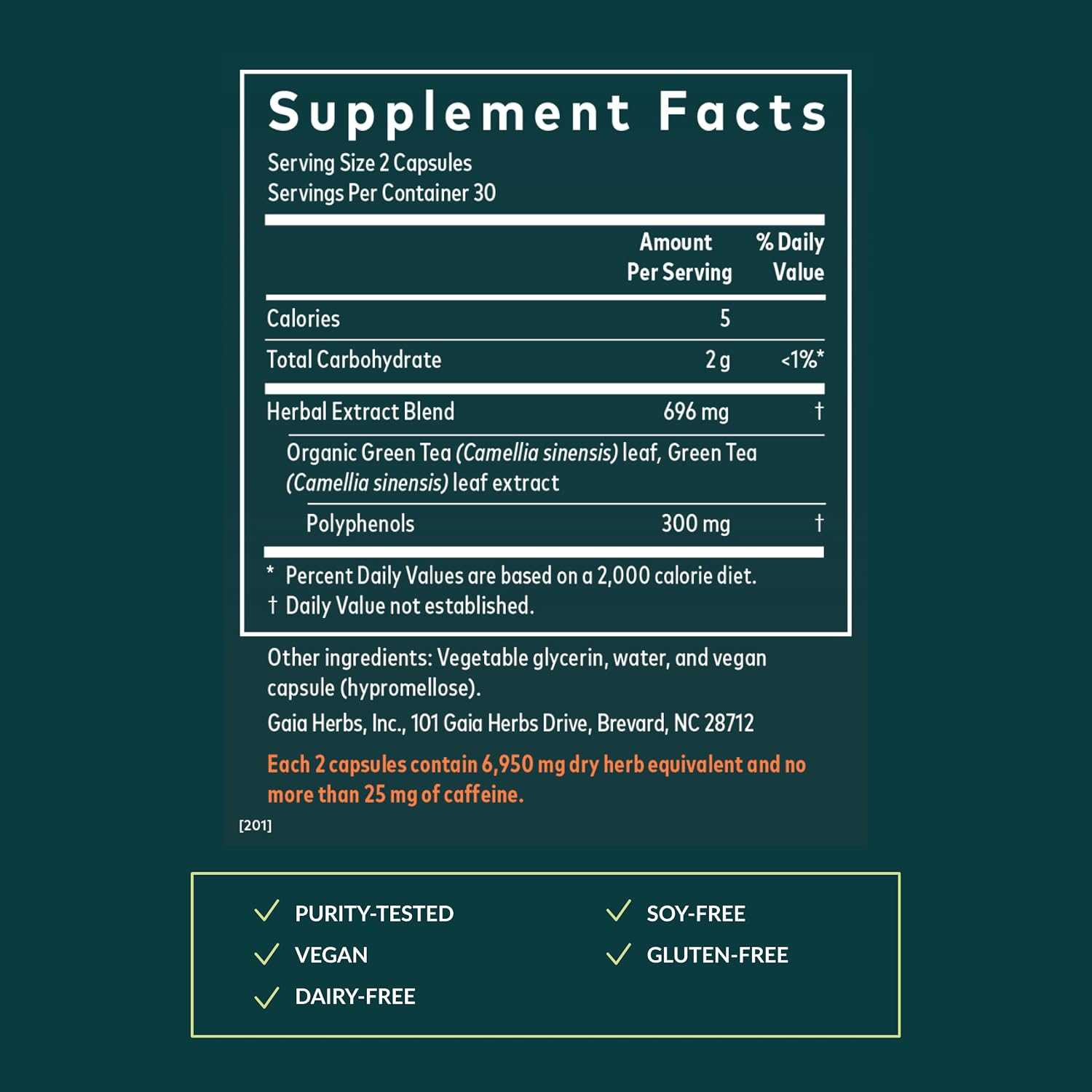 Gaia Herbs Green Tea - Helps Maintain Healthy Energy Levels* - with Green Tea Leaf & Extract - 60 Vegan Liquid Phyto-Caps (30 Servings)