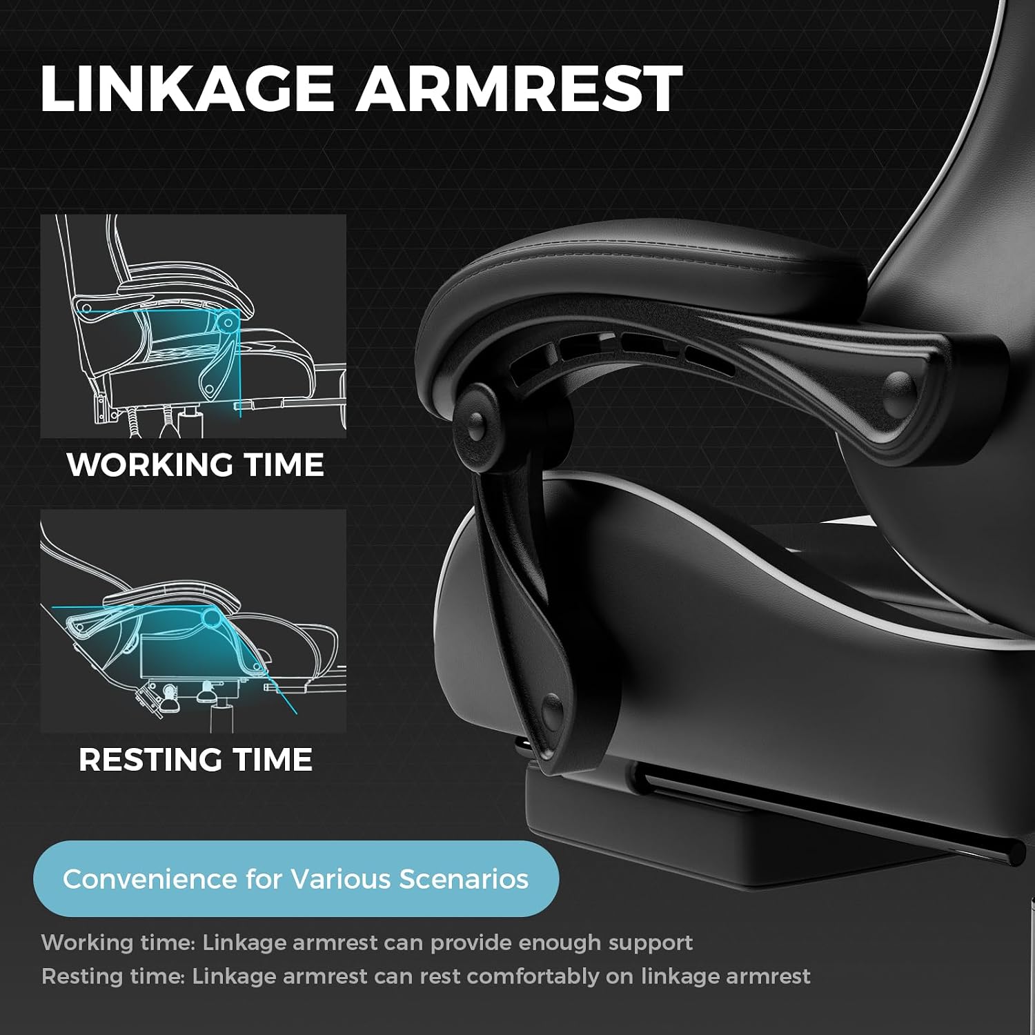 GTPLAYER Gaming Chair, Computer Chair with Footrest and Lumbar Support
