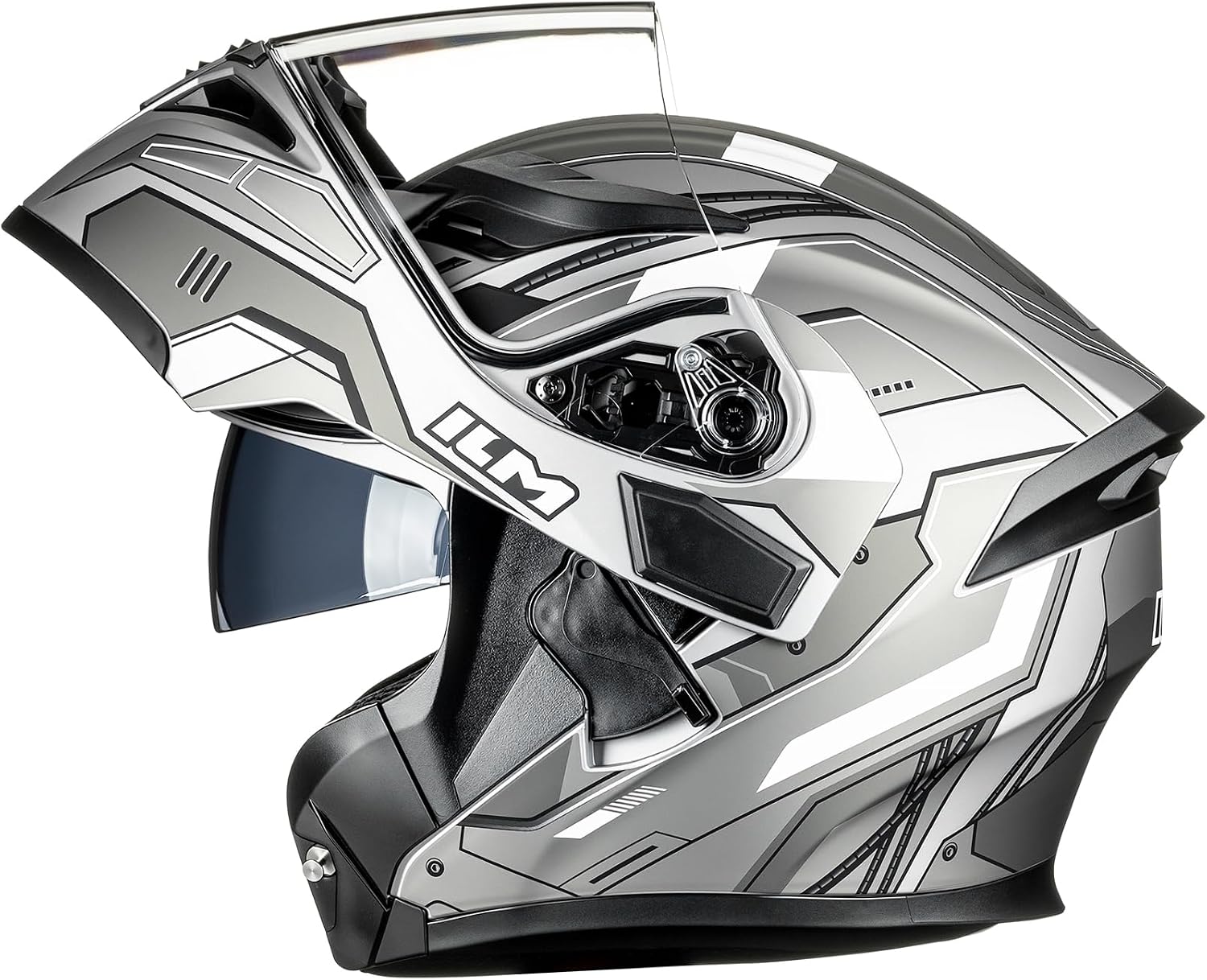 ILM Motorcycle Dual Visor Flip up Modular Full Face Helmet DOT Model 902/902L