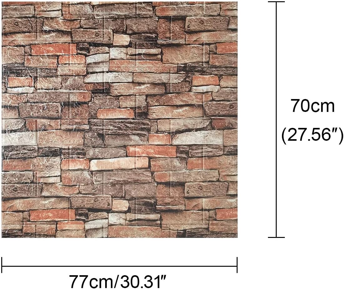 3D Self Adhesive Foam Wall Panels, 10 Tiles Cover 57 sq feet, Peel and Stick Brick Wallpaper for Living Room Bedroom Wall Decoration