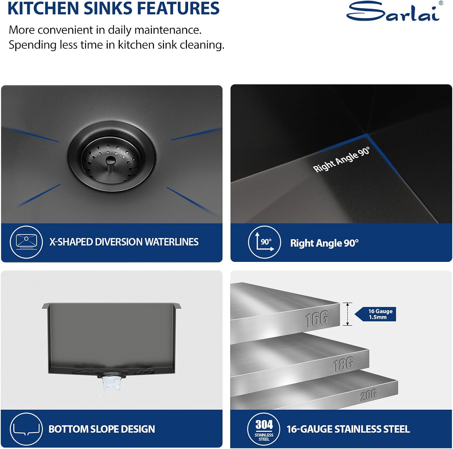 Sarlai 21 Inch Undermount Laundry Sink 21x18x12 Inch Undermount Laundry Utility Sink Deep Single Bowl 16 Gauge Stainless Steel Laundry Tub Sinks
