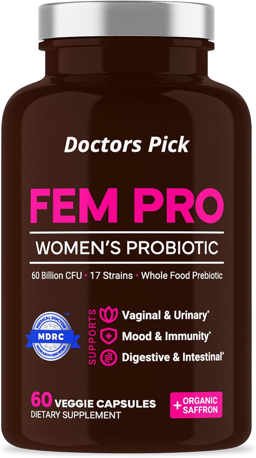 Fem Pro Probiotics for Women. 17 Clinically Effective Strains for Vaginal, Digestive & Immune Support, Urinary Tract Health