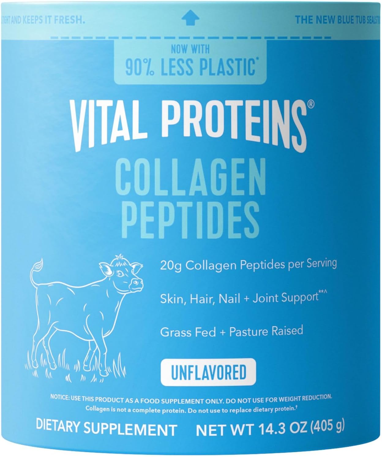 Vital Proteins Collagen Peptides Powder, Unflavored Stick Packs, 20 Count | 10g Hydrolyzed Collagen Peptide Per Packet, Supports Hair Skin & Nails, Travel-Friendly Stick Packs, 20 Servings