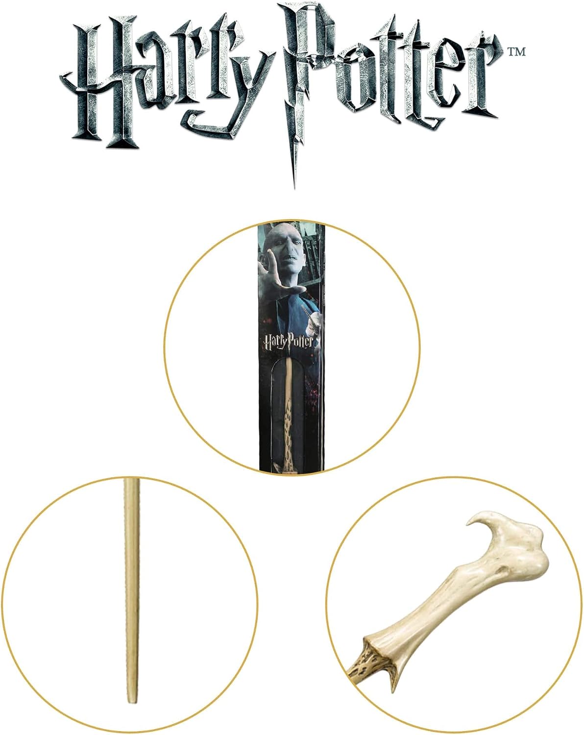 The Noble Collection - Lord Voldemort Wand in A Standard Windowed Box - 15in (37cm) Wizarding World Wand - Harry Potter Film Set Movie Props Wands