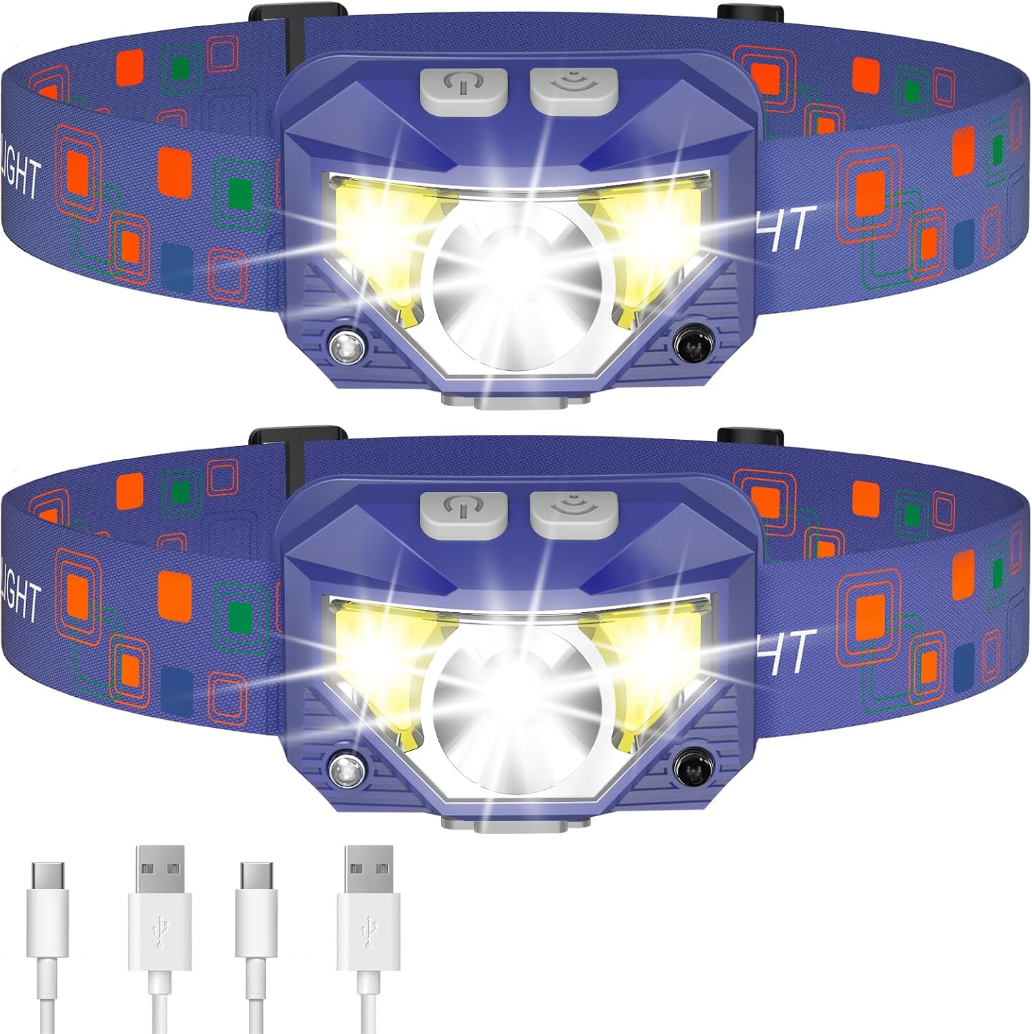 LHKNL Headlamp Flashlight, Lumen Bright Head Lamps LED Rechargeable Camping
