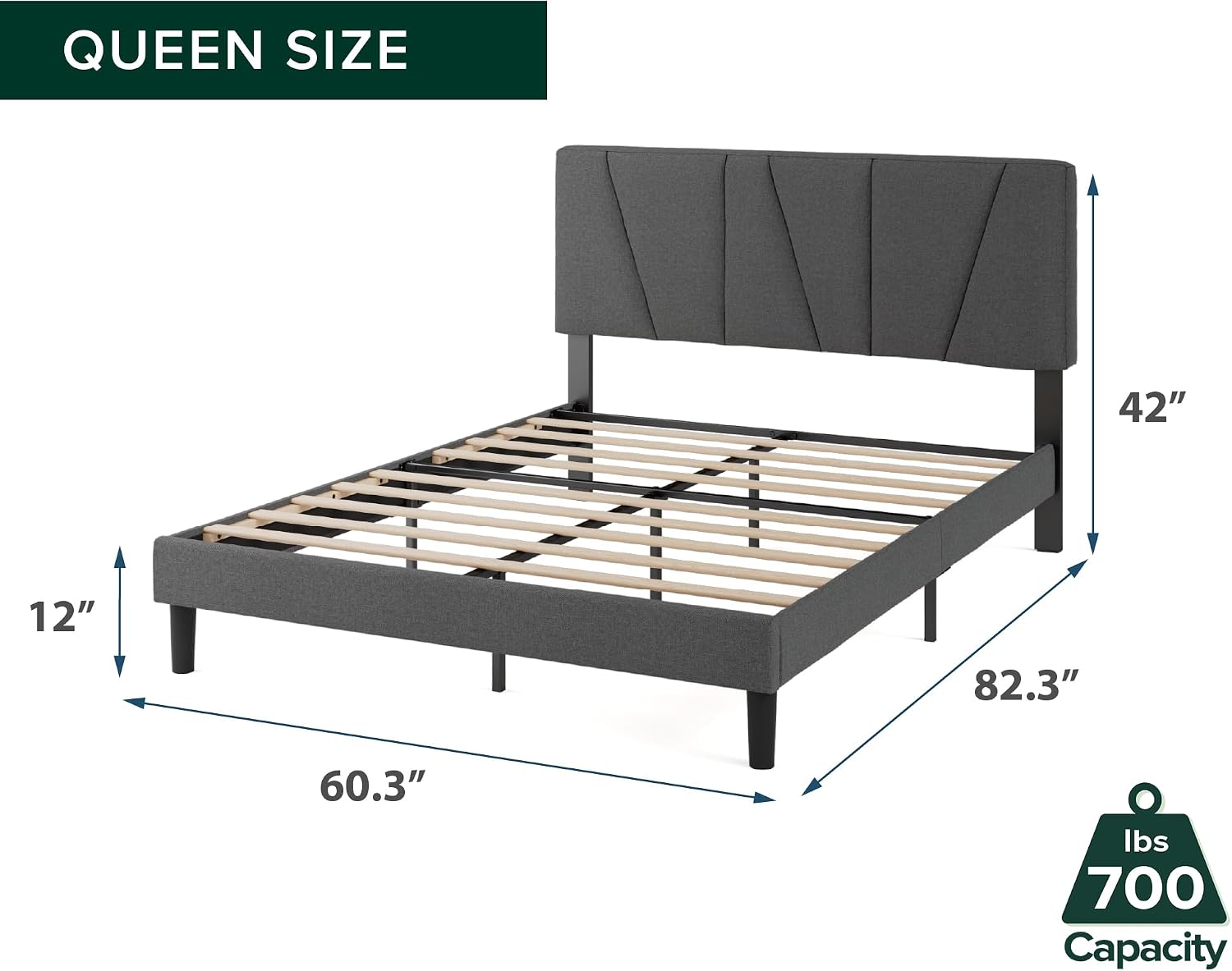 Zinus Maya Platform Bed Frame, Four Underbed Storage Drawers, Full | Secure Locking Drawers, Modern Upholstered Look, Minimalist Design, Straightforward Assembly, No Box Spring Needed