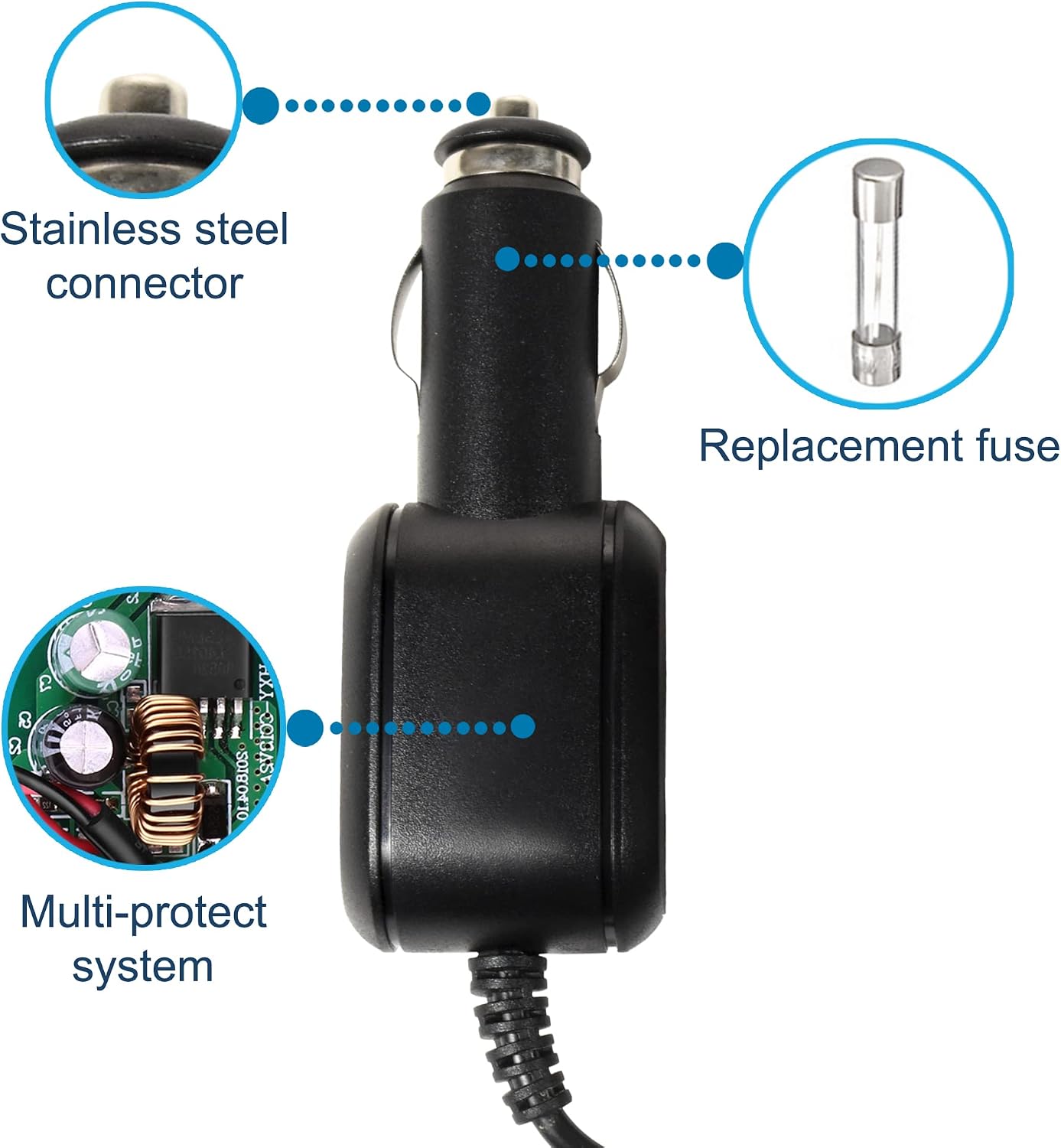 HQRP Car Charger DC Adapter Power Cord Compatible with Philips Norelco RQ1160, RQ1160CC, RQ1150, HQ560, HQ568, HQ586, HQ9171, HQ9190, PT730, PT860