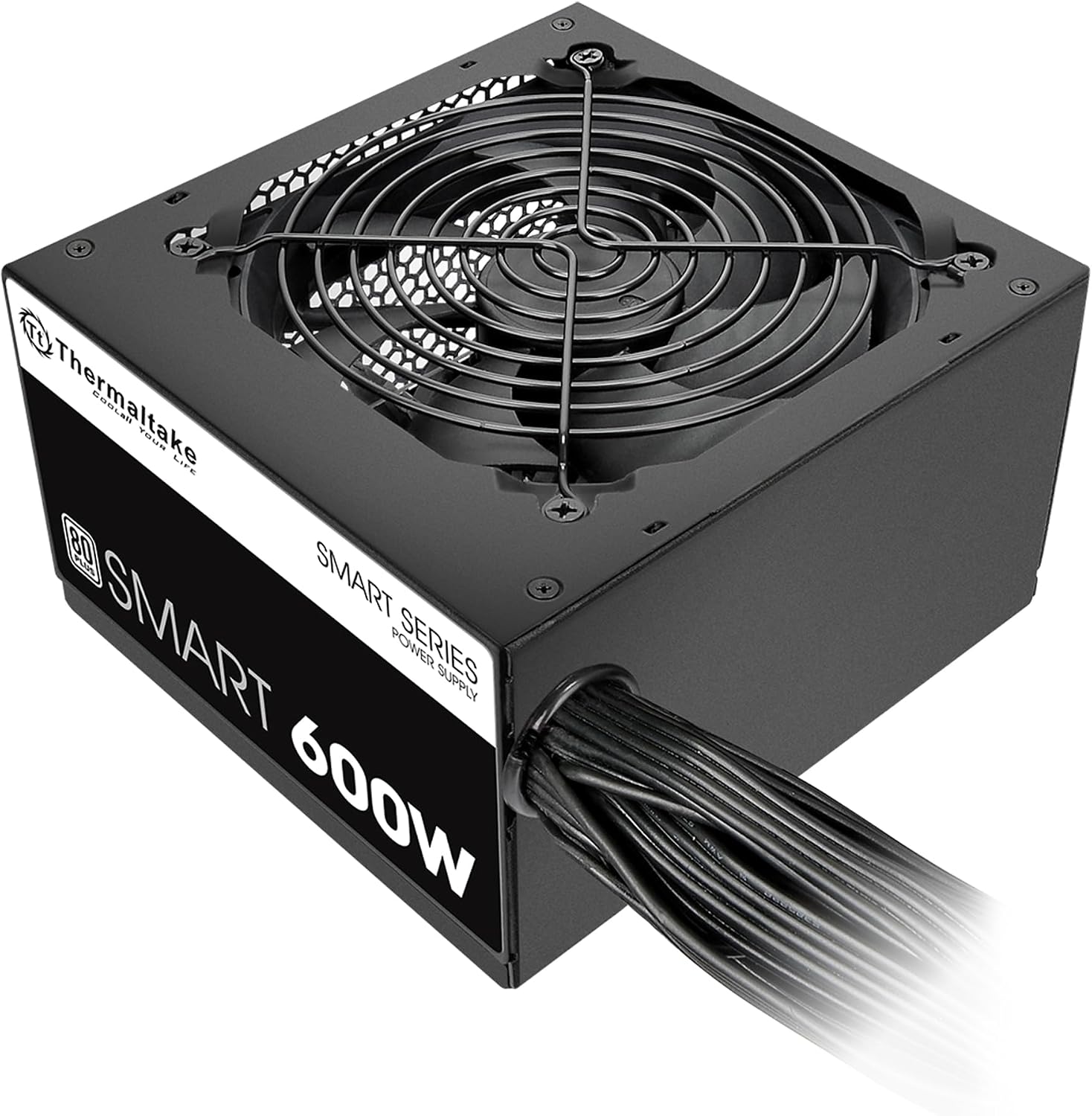 Thermaltake Smart 500W 80+ White Certified PSU, Continuous Power with 120mm Ultra Quiet Cooling Fan, ATX 12V V2.3/EPS 12V Active PFC Power Supply PS-SPD-0500NPCWUS-W