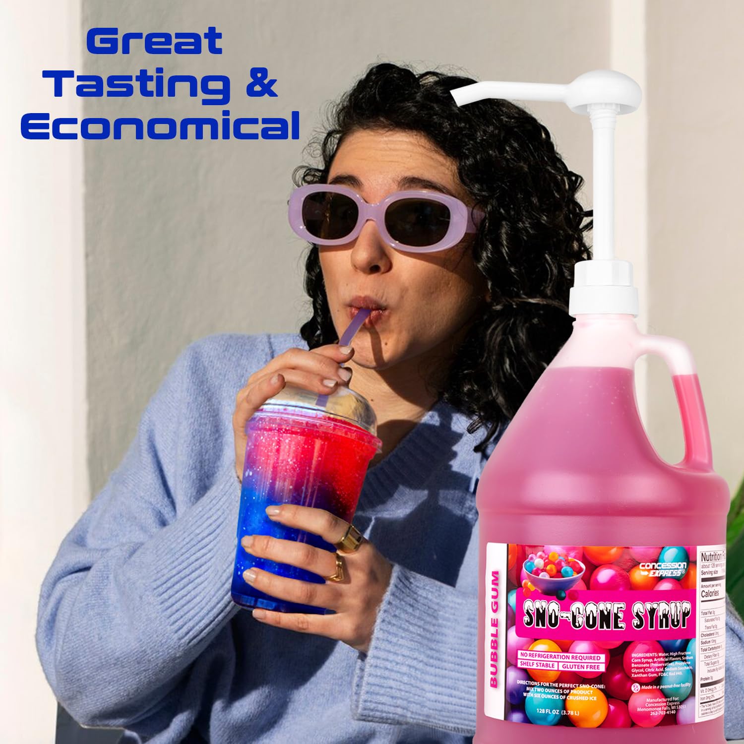 Mix & Match Sno-Cone Syrup with Pumps Loads Of Flavors (Four Gallons)