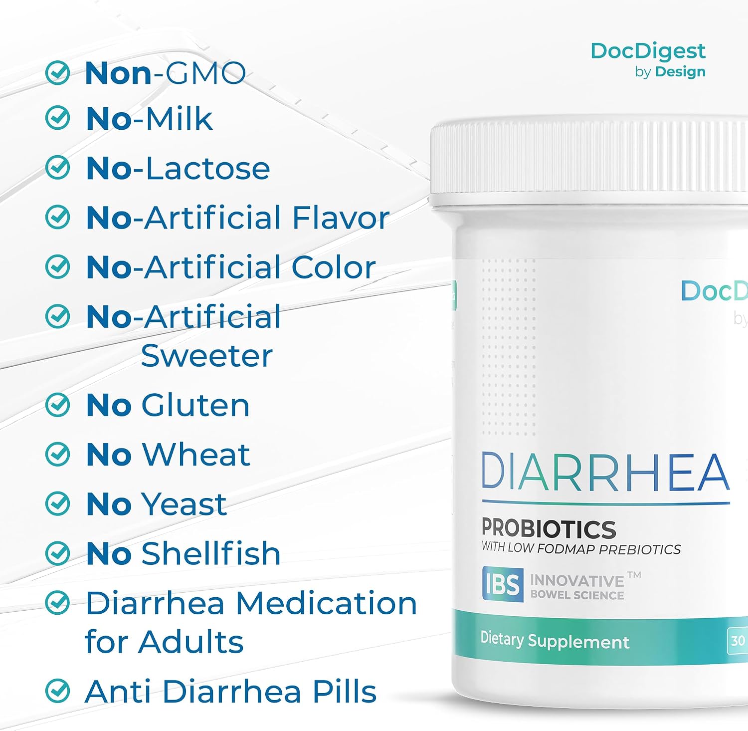 IBS Anti Diarrhea Probiotic for Diarrhea Relief and IBS-D - Clinically Studied Antidiarrheal Pills for Long-Term Comfort - Diarrhea Medication for