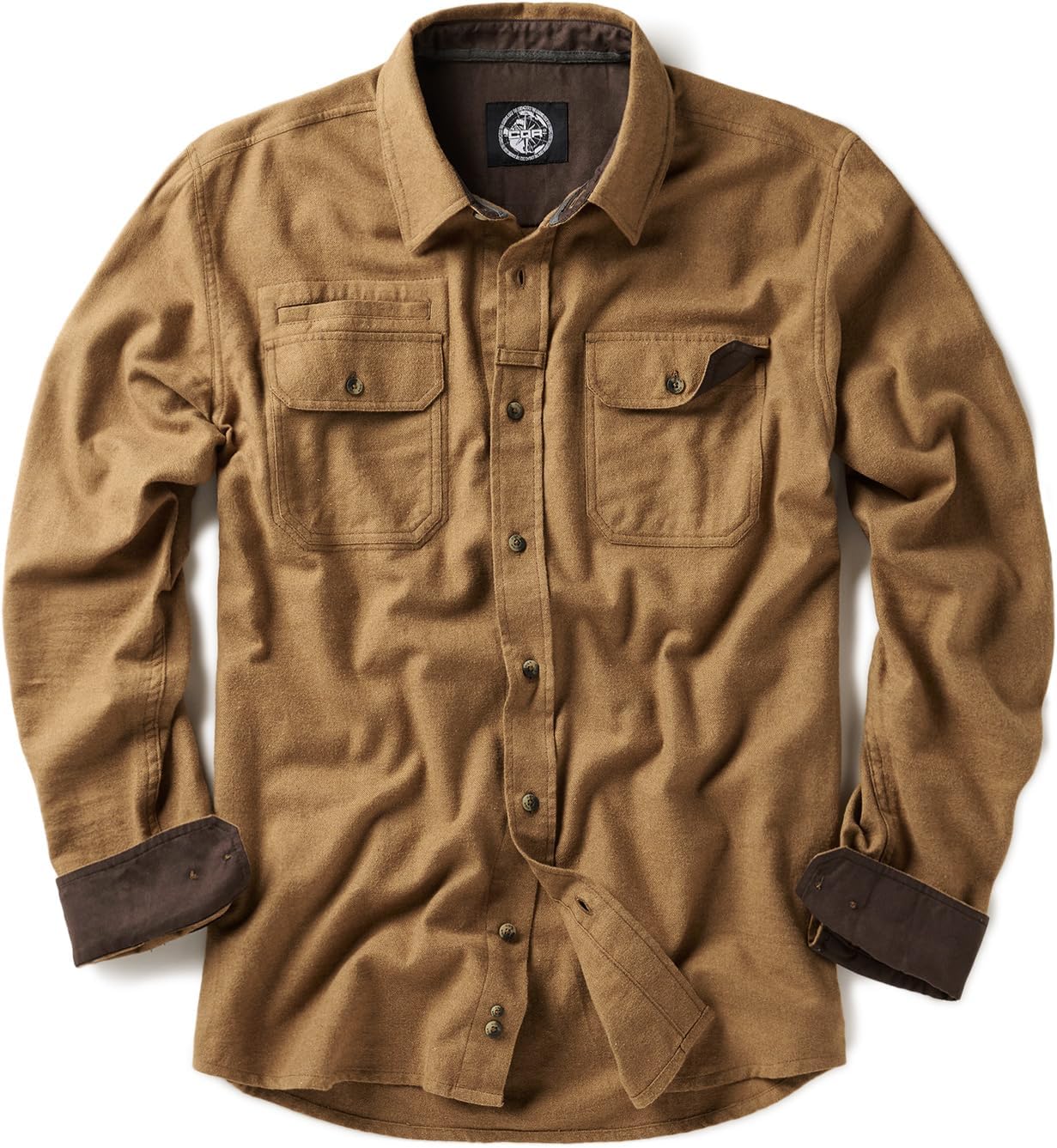 CQR Men's 100% All Cotton Button Down Flannel Shirts, Long Sleeve Brushed Warm Soft Casual Outdoor Plaid Shirt