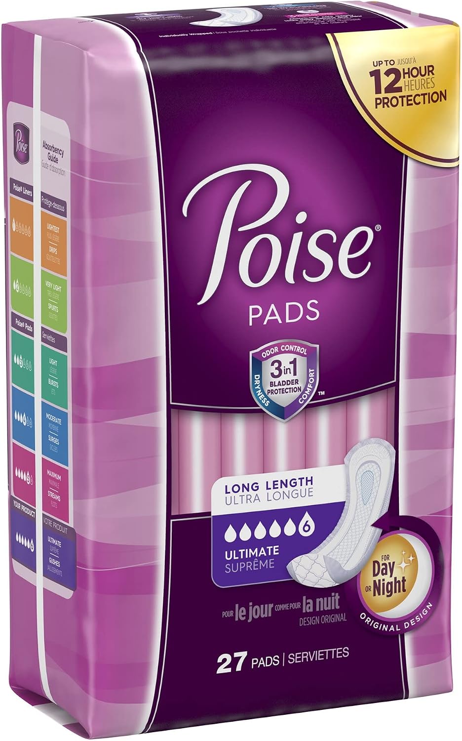 Poise Ultimate Long Pads,27 Count (Pack of 1)