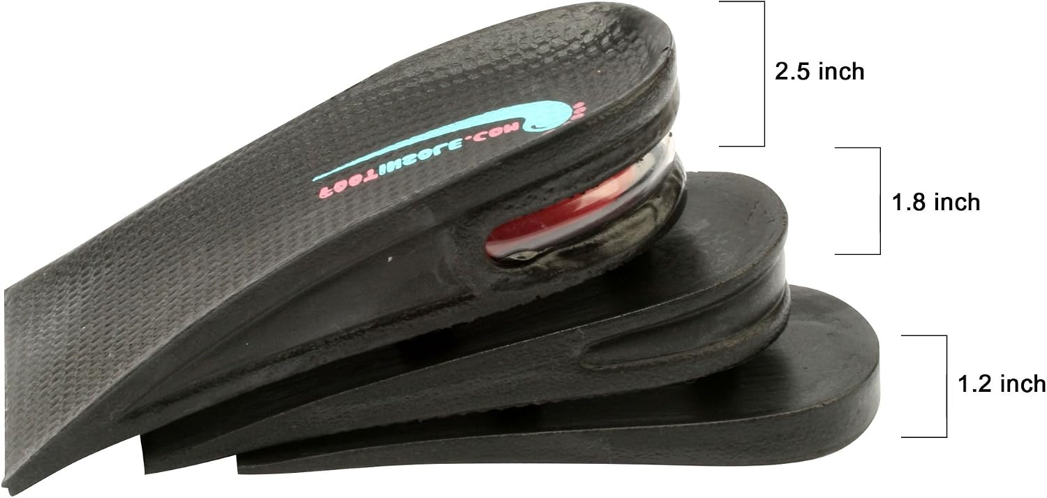Air up Height Increase Shoe Heel Lift Inserts for Men and Women (3 Layers, 2.5" UP)