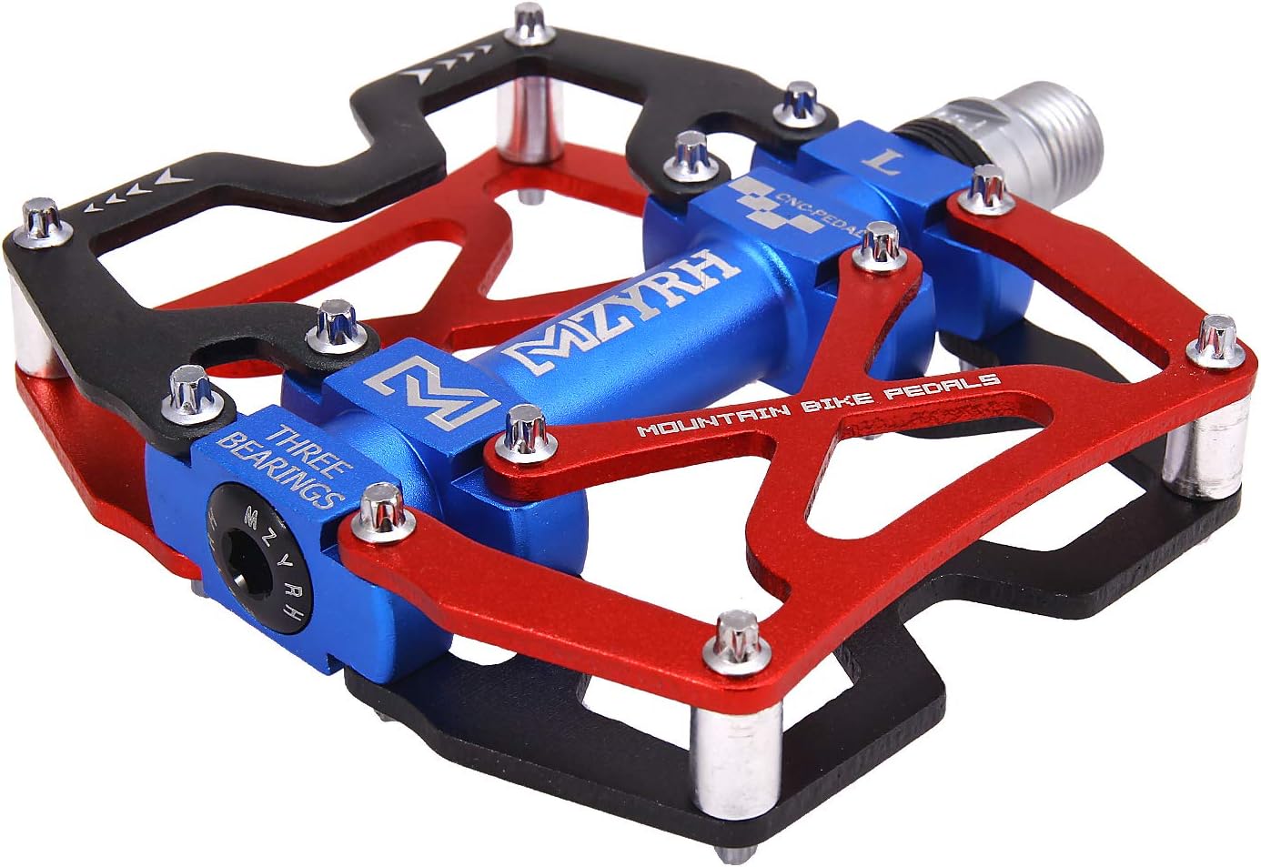 MZYRH Mountain Bike Pedals, Ultra Strong Colorful CNC Machined 9/16" Cycling Sealed 3 Bearing Pedals