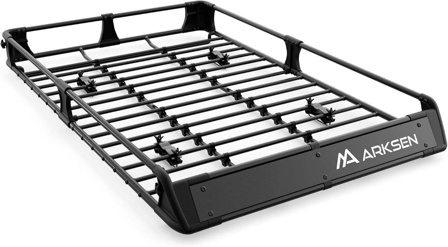 2-in-1 Foldable Fairing Roof Rack Cargo Basket (Deflector & Flat Mode), 64" x 39" Heavy Duty Steel Rooftop Carrier, 250 lbs Max Load, Fits SUV Truck Pickup for Kayaks, Canoes & Luggage