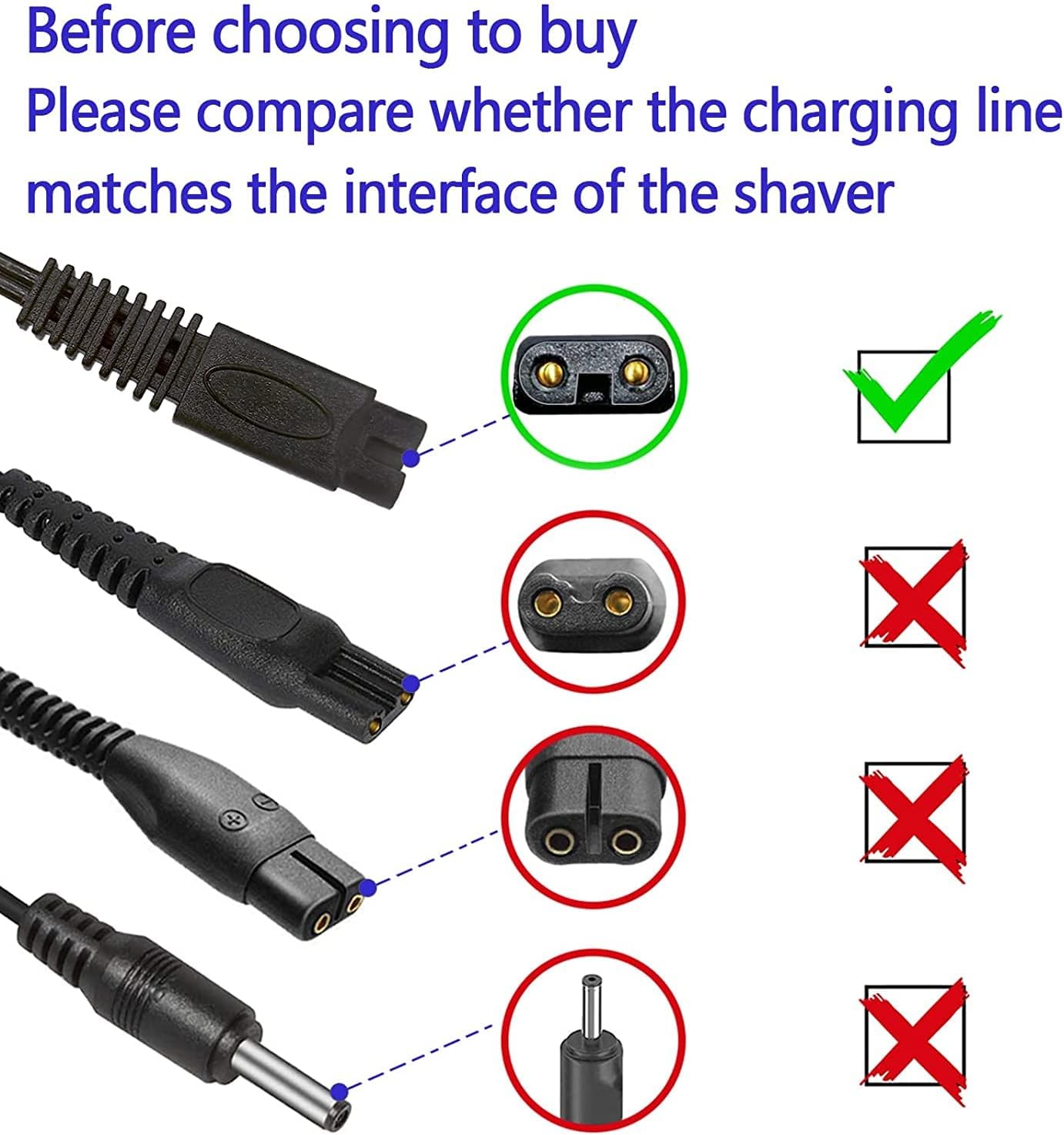 Shaver Charger for Solo Men's Rechargeable Full Body Hair Trimmer Replacement Electric Shaver Charging Cable 5V USB Charger with Cleaning Brush(1 Packs)