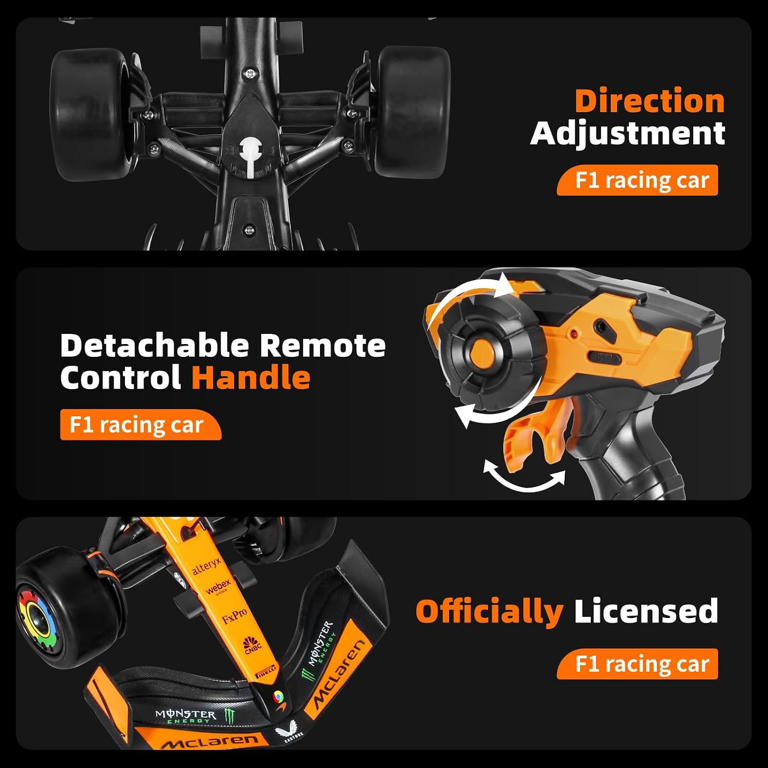 MIEBELY Official Licensed 1/14 McLaren F1 Remote Control Car for Adults Kid | MCL38 F1 RC Car, 2 Rechargeable Batteries