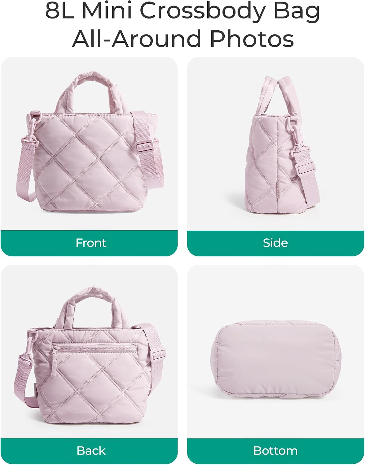 BAGSMART Crossbody Bags for Women, Lightweight Purses for Women, Quilted Puffer Tote Handbags for Daily Use,Shop,Travel