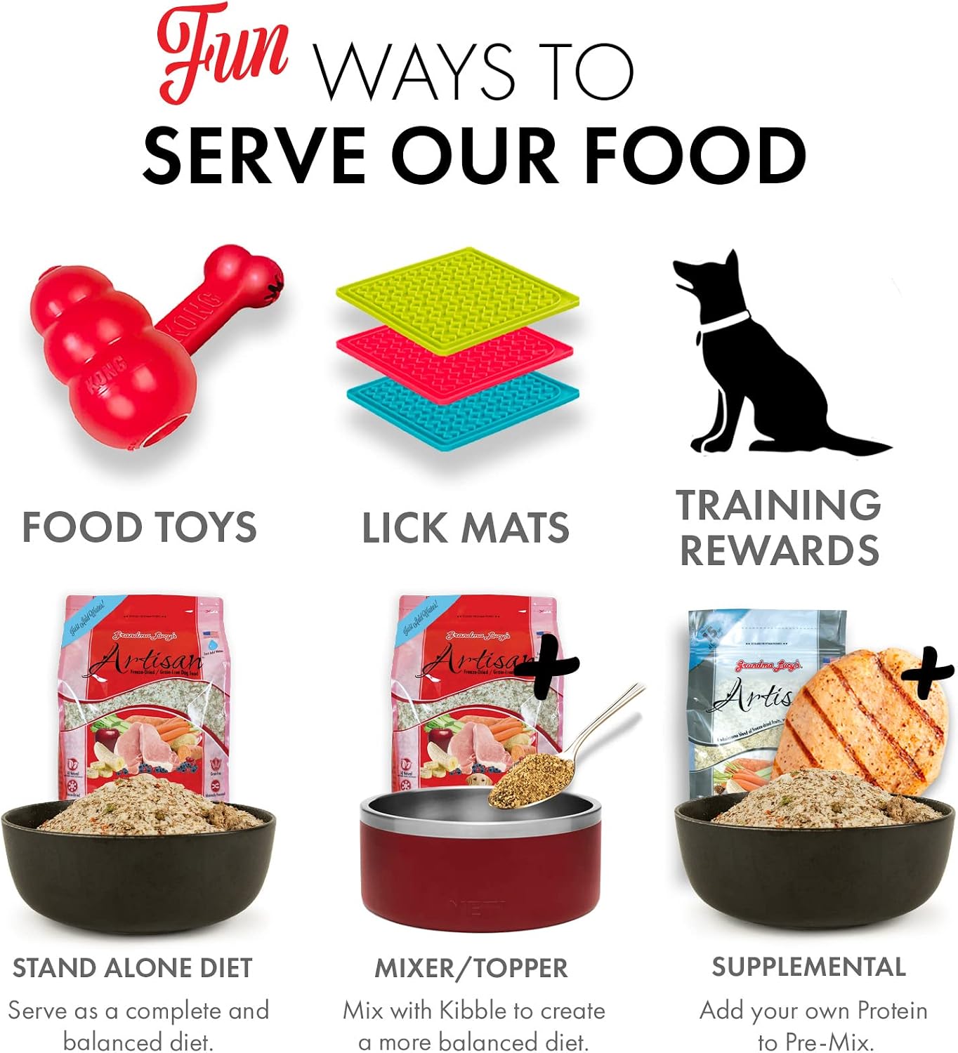 Grandma Lucy's Artisan Dog Food, Grain Free and Freeze-Dried - Artisan Chicken, 10Lb Bag