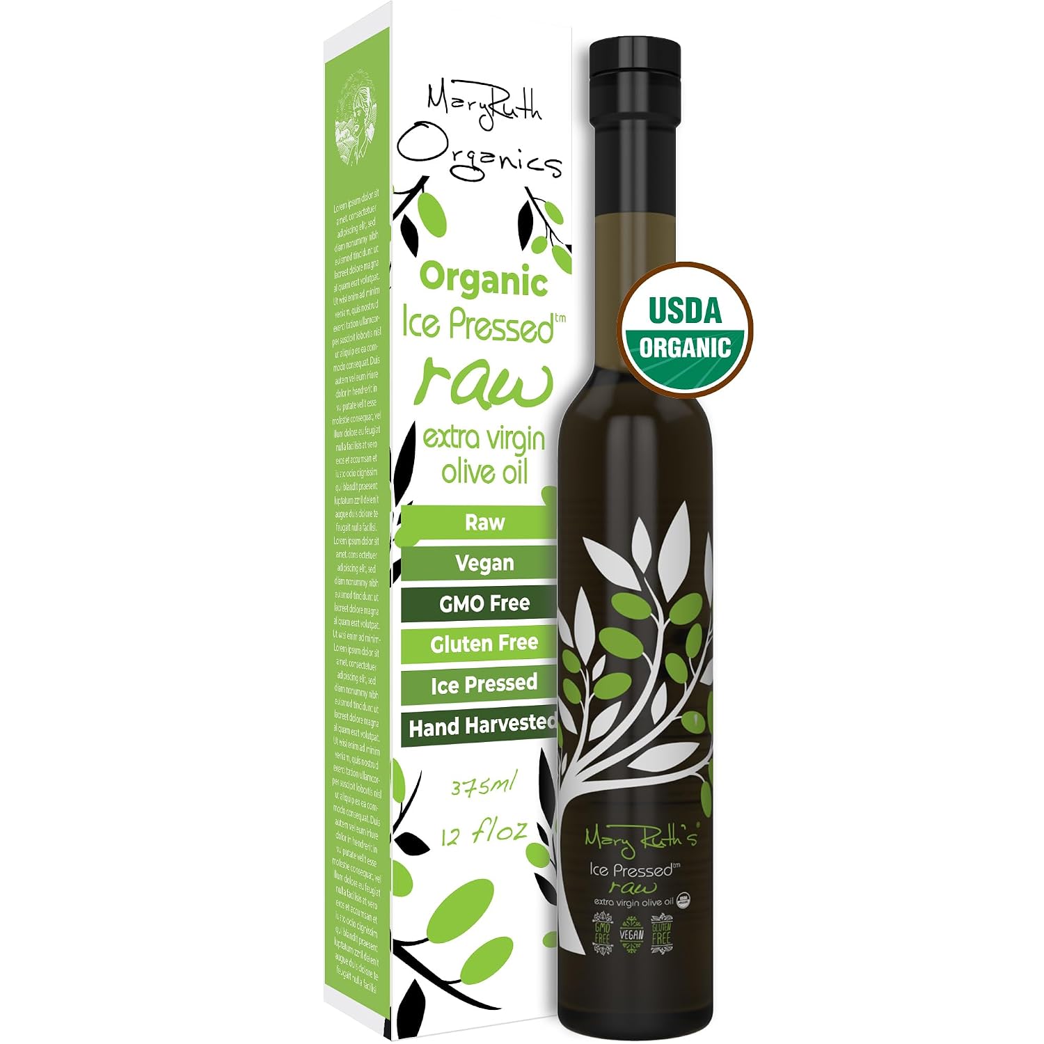 MaryRuth's USDA Organic Extra Virgin Olive Oil, Iced Pressed, 12 Fl Oz | USDA Organic, Ice Pressed, Supports Digestive Health, High in Nutrients, Raw