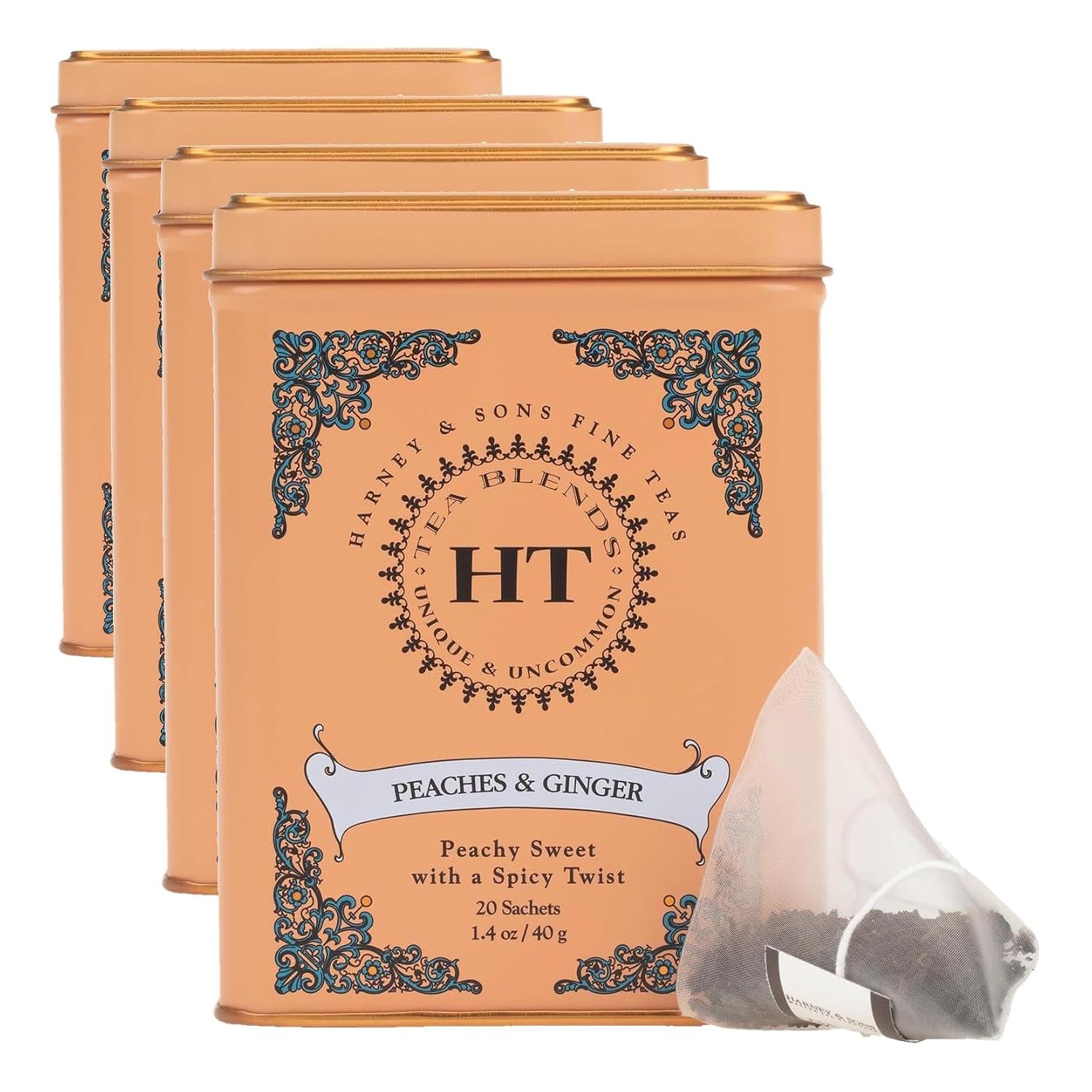 Harney & Sons HT Organic Supreme Green Tea, 20 Sachets, Tea Tin | Organic green tea with 20 sachets in a reusable tea tin. Caffeinated.