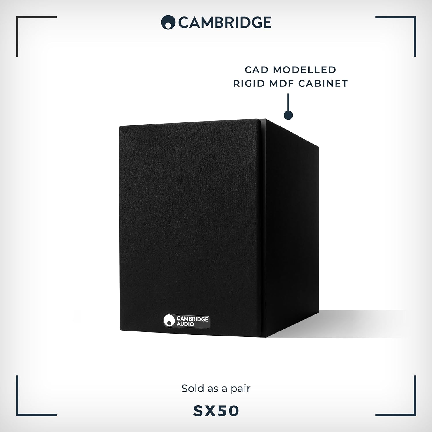 Cambridge Audio SX-50 Bookshelf Speaker | 100 Watt Home Theater Compact Speaker Pair (Matte Black)