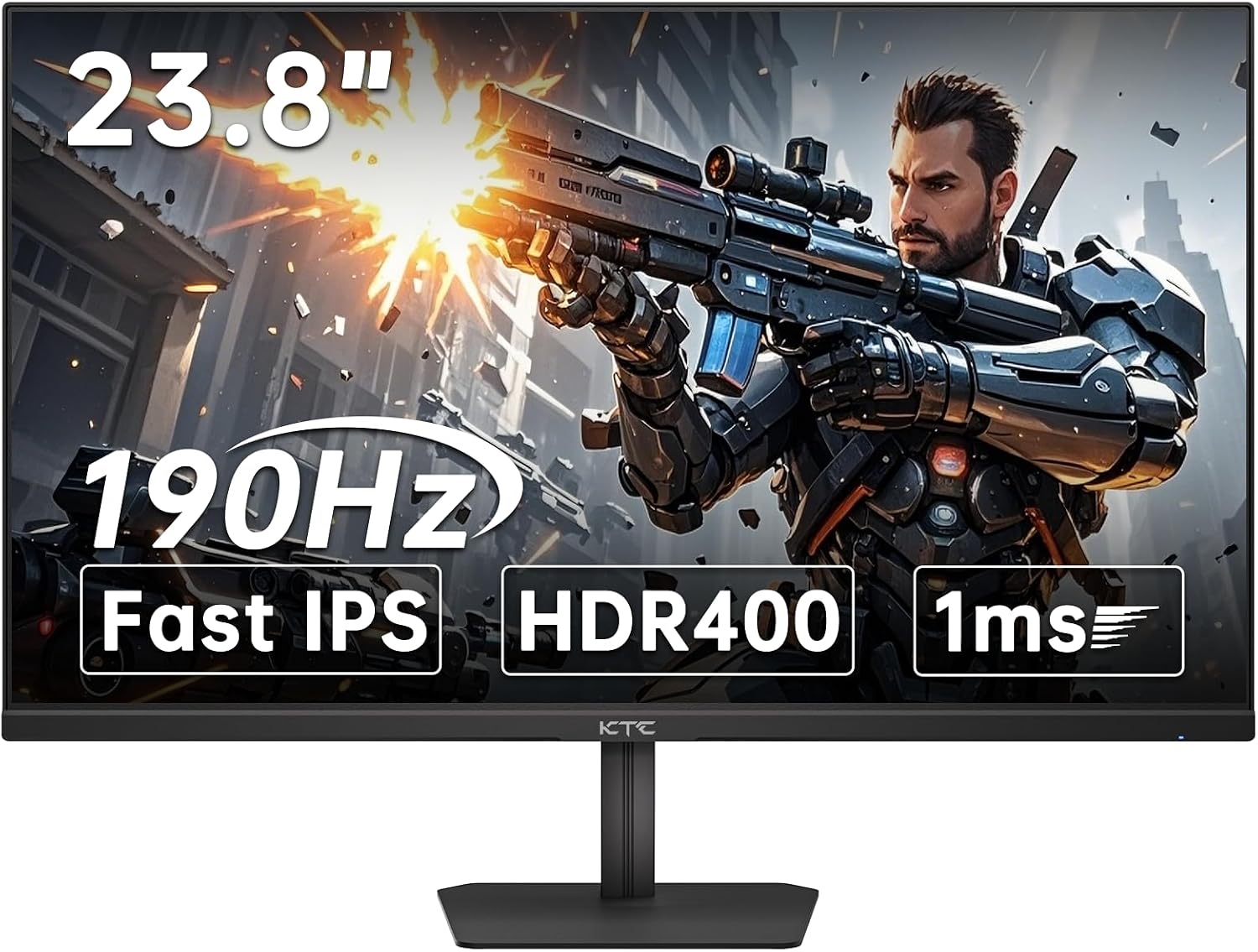 KTC 24.5 Inch Gaming Monitor, 180Hz OC 200Hz Monitor FHD, Fast IPS, H25T7 | 1080P Monitors 1ms, 128% sRGB HDR10, Adaptive Sync, HDMI DP, VESA Tilt Adjustable for Xbox PS5 Switch, HDMI Cable Inc.