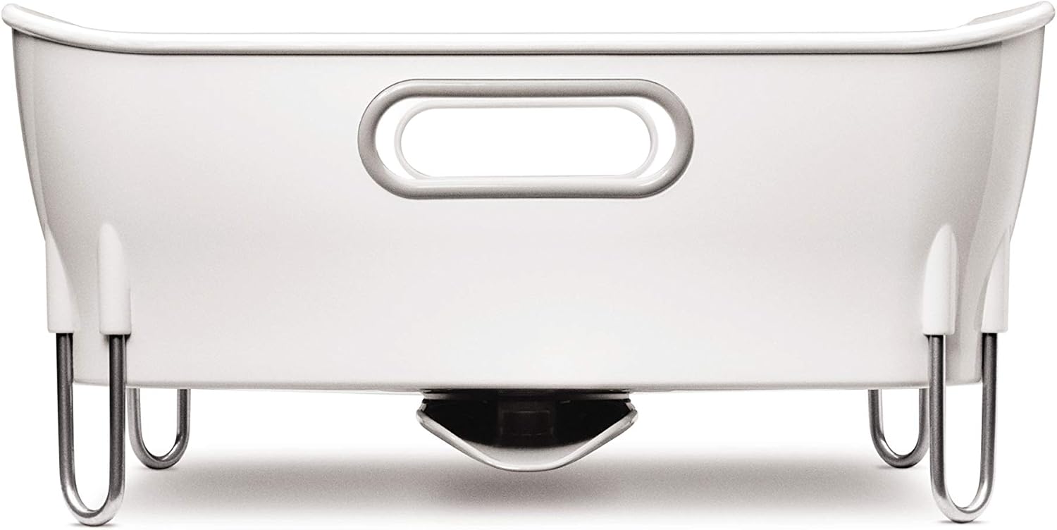 simplehuman Compact Dish Rack, White Plastic