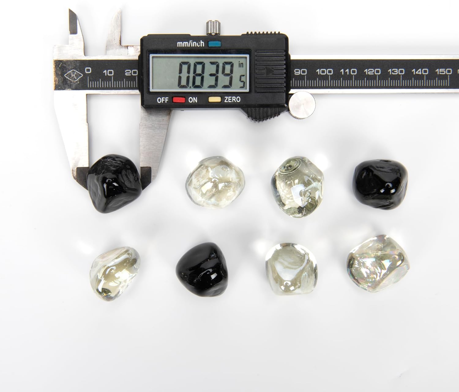 Fire Glass Diamond 1 Inch Fire Pit Glass Rocks for Propane or Gas Fire Pit （10 Pounds Margarita Azura Blue ） Gift Package