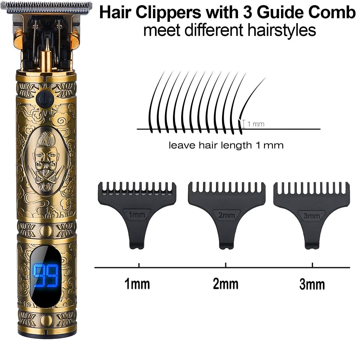 Suttik Hair Clippers for Men, Professional Hair & Beard Trimmer for Men, Mustache Trimmer T-Blade Hair Liner Edgers