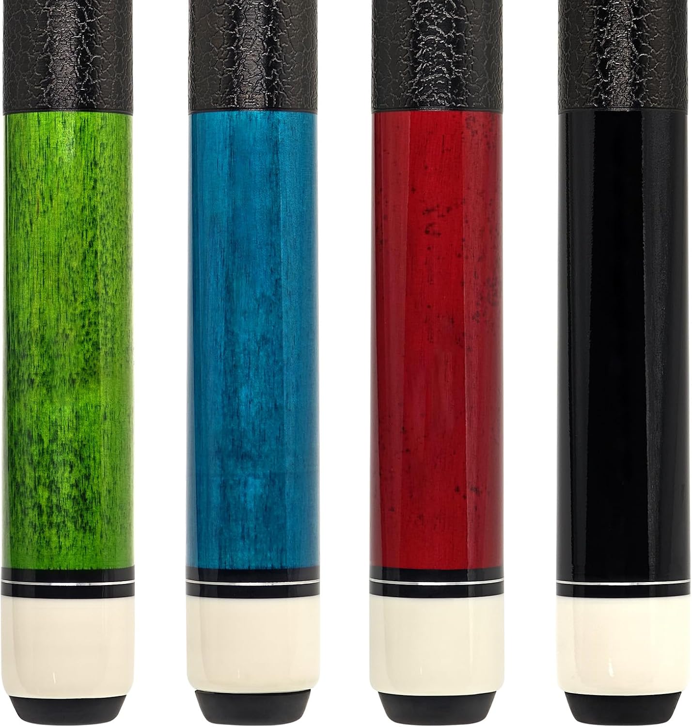 Pool Cue Sticks 4-Pack, 58 Inch Billiard Cues for Home & Bar Play, Solid Maple Wood Pool Sticks with 12.5mm Multi-Layer Leather Tip, Leather Grip