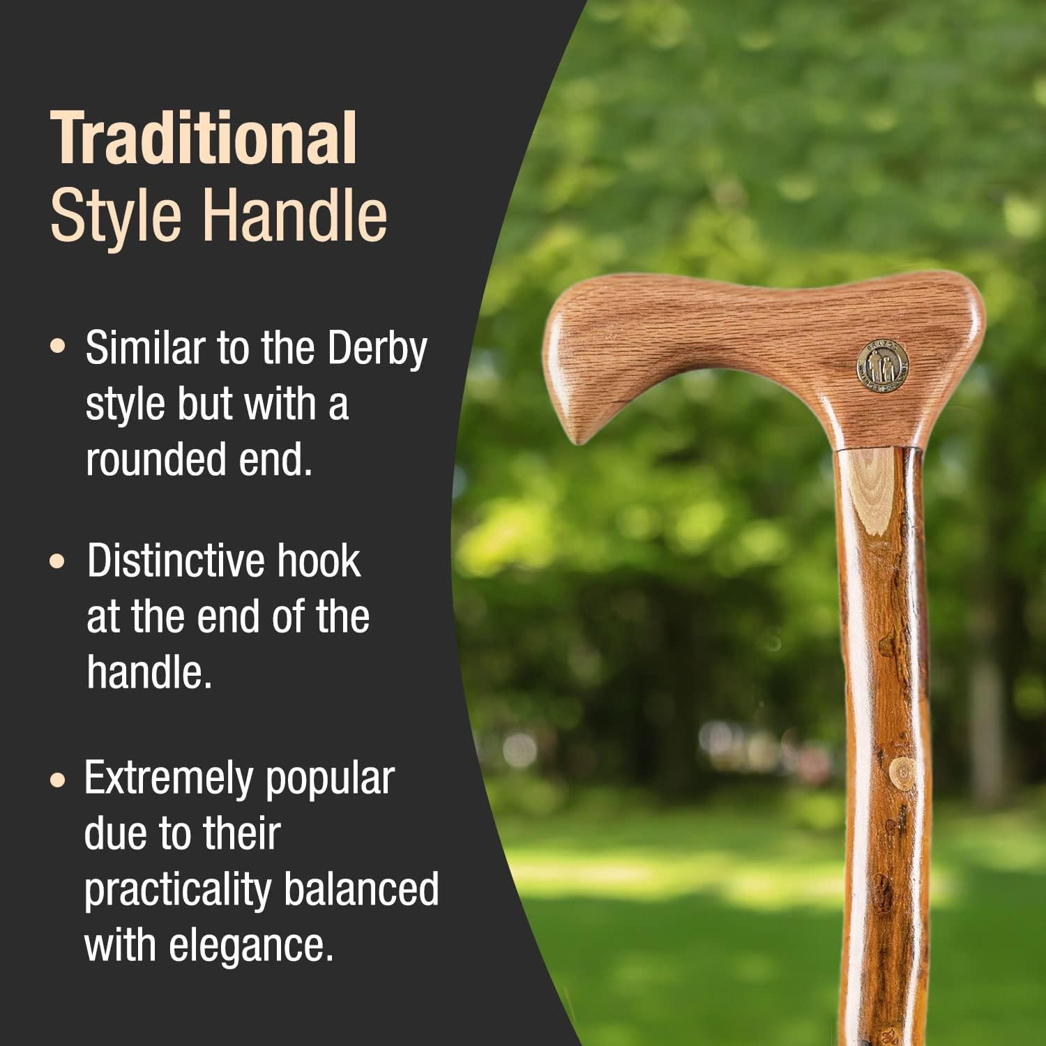 Brazos Wooden Walking Canes for Men and Women, Stable Walking Sticks for Seniors, Made in The USA