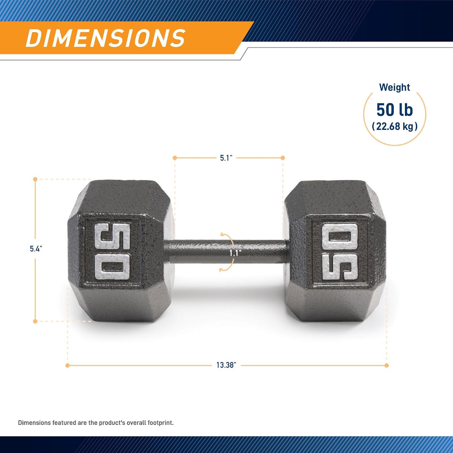 Marcy Cast Iron Hex Dumbbells Collection - Available size from 3-lb to 100-lb, SOLD INDIVIDUALLY