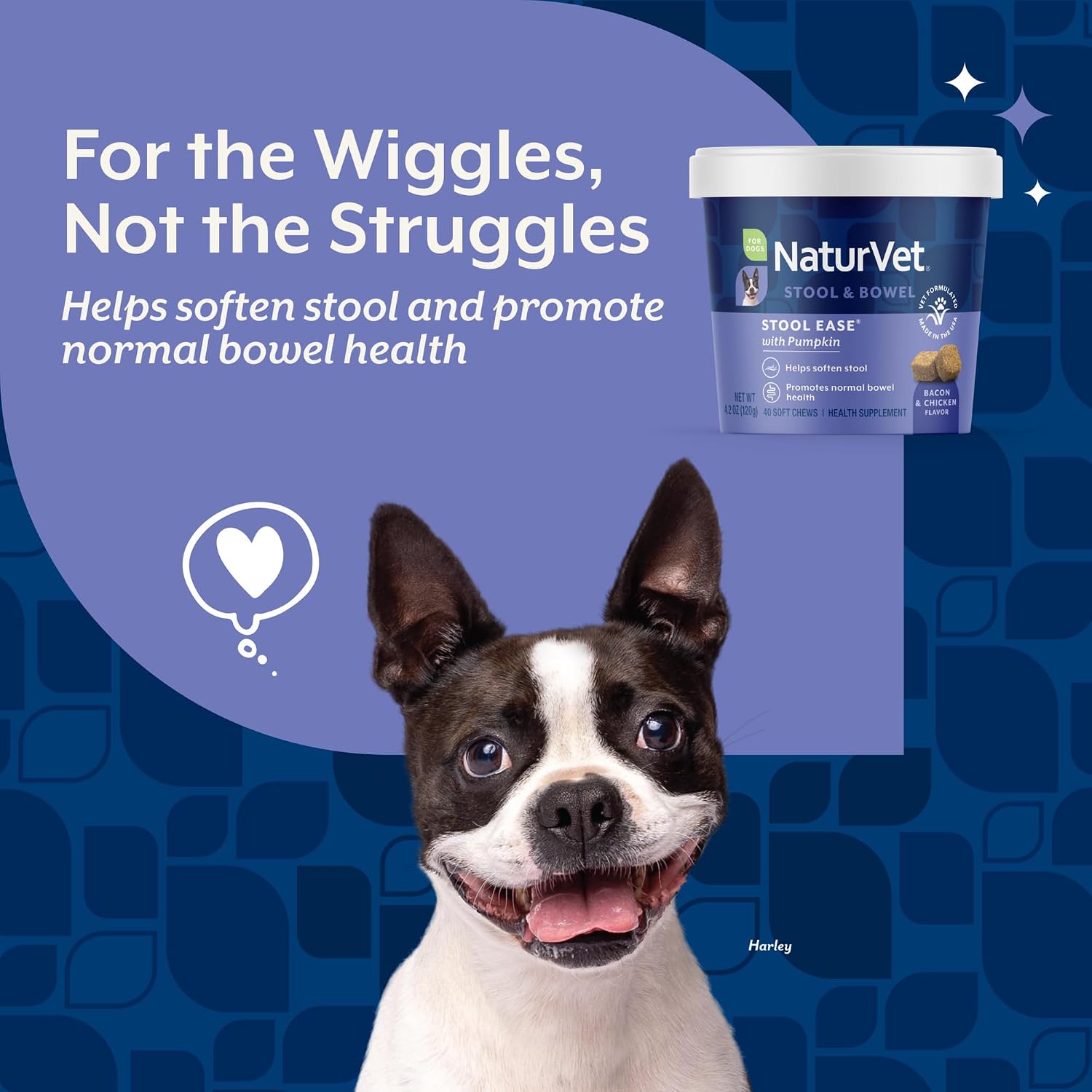 NaturVet – Stool Ease for Dogs – 40 Soft Chews – Helps Maintain Regular Bowel Movements – Enhanced with Sugar Beet Pulp