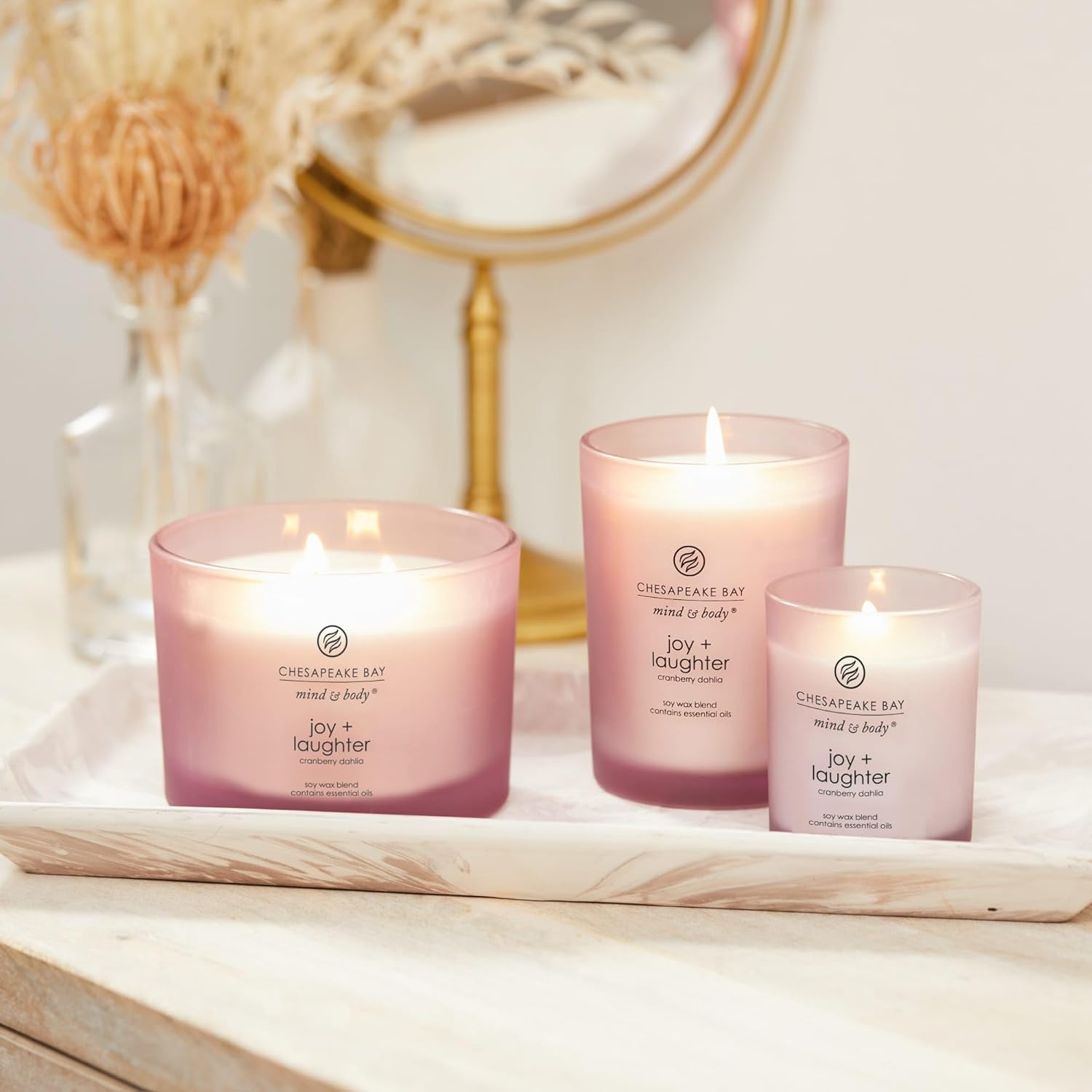 Chesapeake Bay Balance + Harmony Scented Candle Water Lily Pear Fragrance 50 Hours Burn Time Warm & Decorative Soy Wax Blend