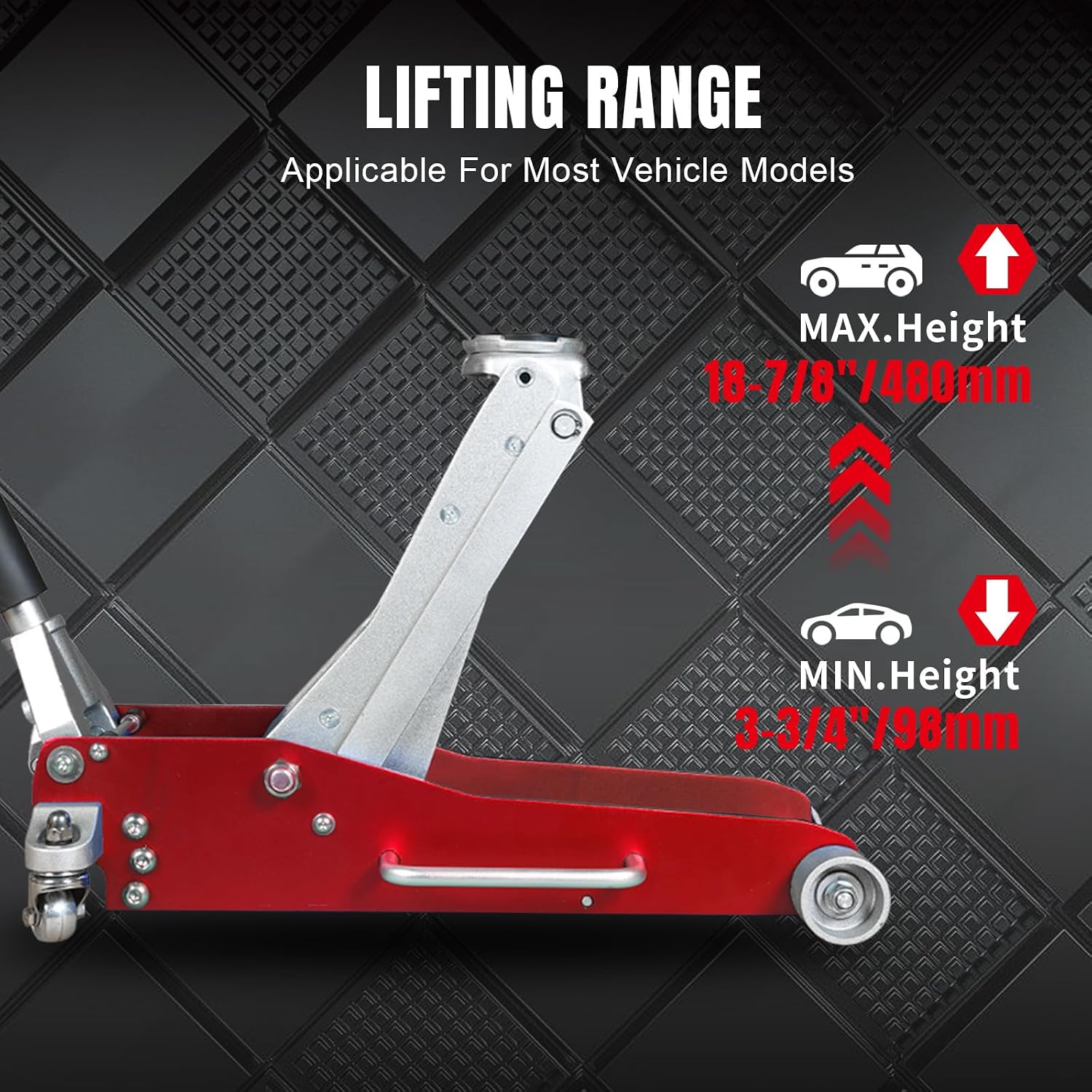 BIG RED T815016L Torin Hydraulic Low Profile Aluminum and Steel Racing Floor Jack with Dual Piston Quick Lift Pump, 1.5 Ton (3,000 lb) Capacity, Blue, T815016L