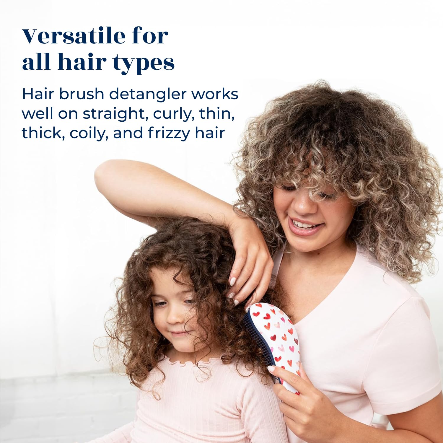 Crave Naturals Glide Thru Hair Brush - Detangler Brush for Curly, Straight, Wet or Dry Hair - Gentle Detangling Brushes for Adults, Kids, Toddlers - Hair Accessories for Women, 7.5x3" - Pink