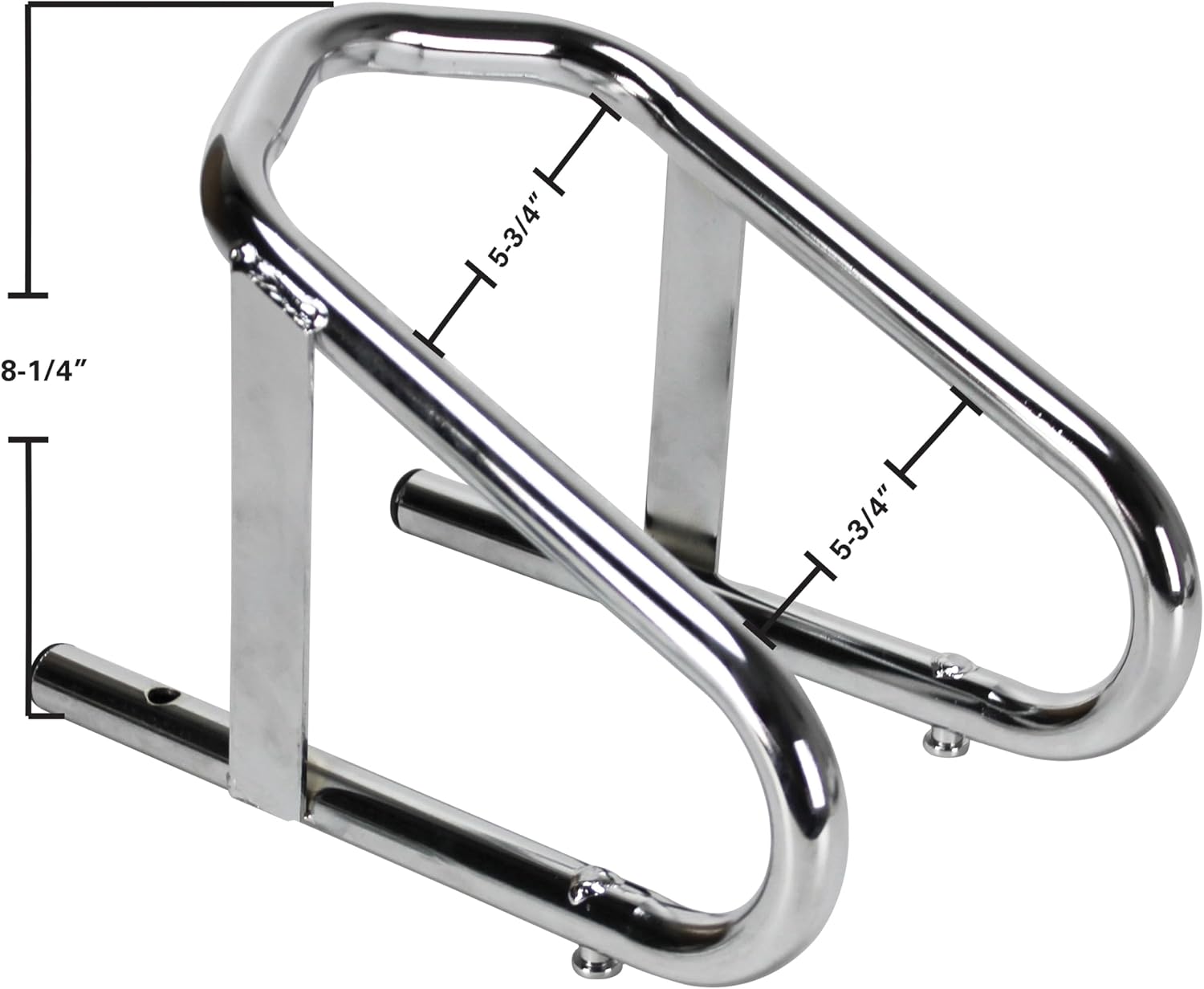 Extreme Max 5001.5763 Deluxe Chrome Motorcycle Wheel Chock - 5.5" Wide
