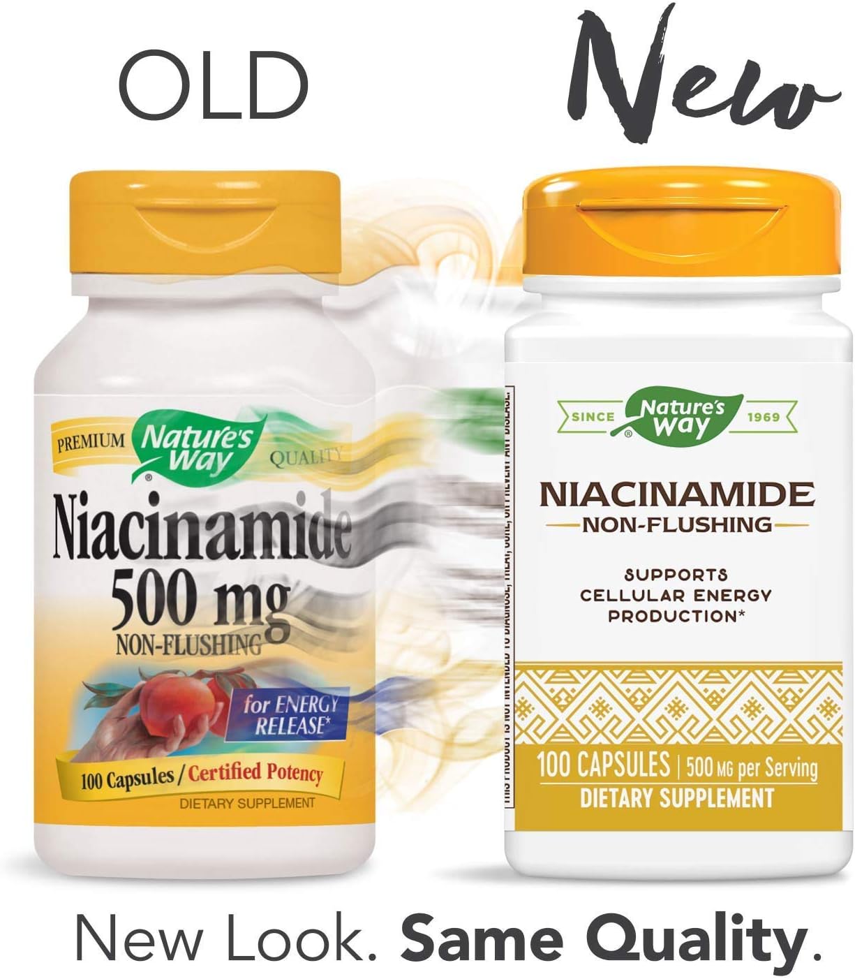 Nature's Way Niacinamide - Niacinamide Capsules with Non-Flushing Vitamin B3 - Supports Cellular Energy* - 500mg per Serving - Gluten-Free & Vegan - 100 Count (100 Servings)