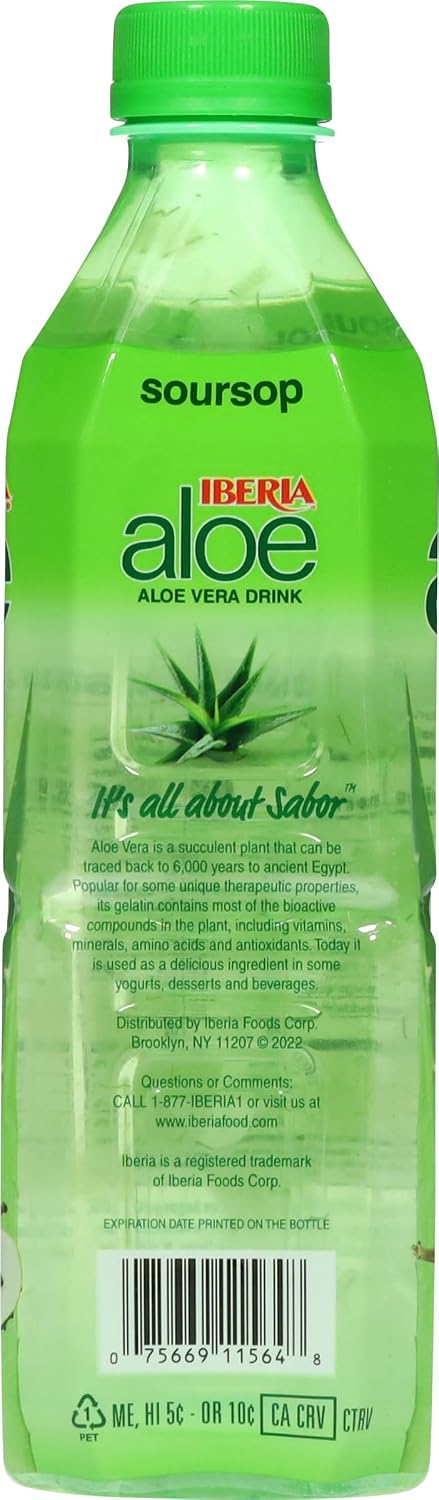 Iberia Aloe Vera Juice Drink, Pineapple, 16.9 Fl Oz (Pack of 24)